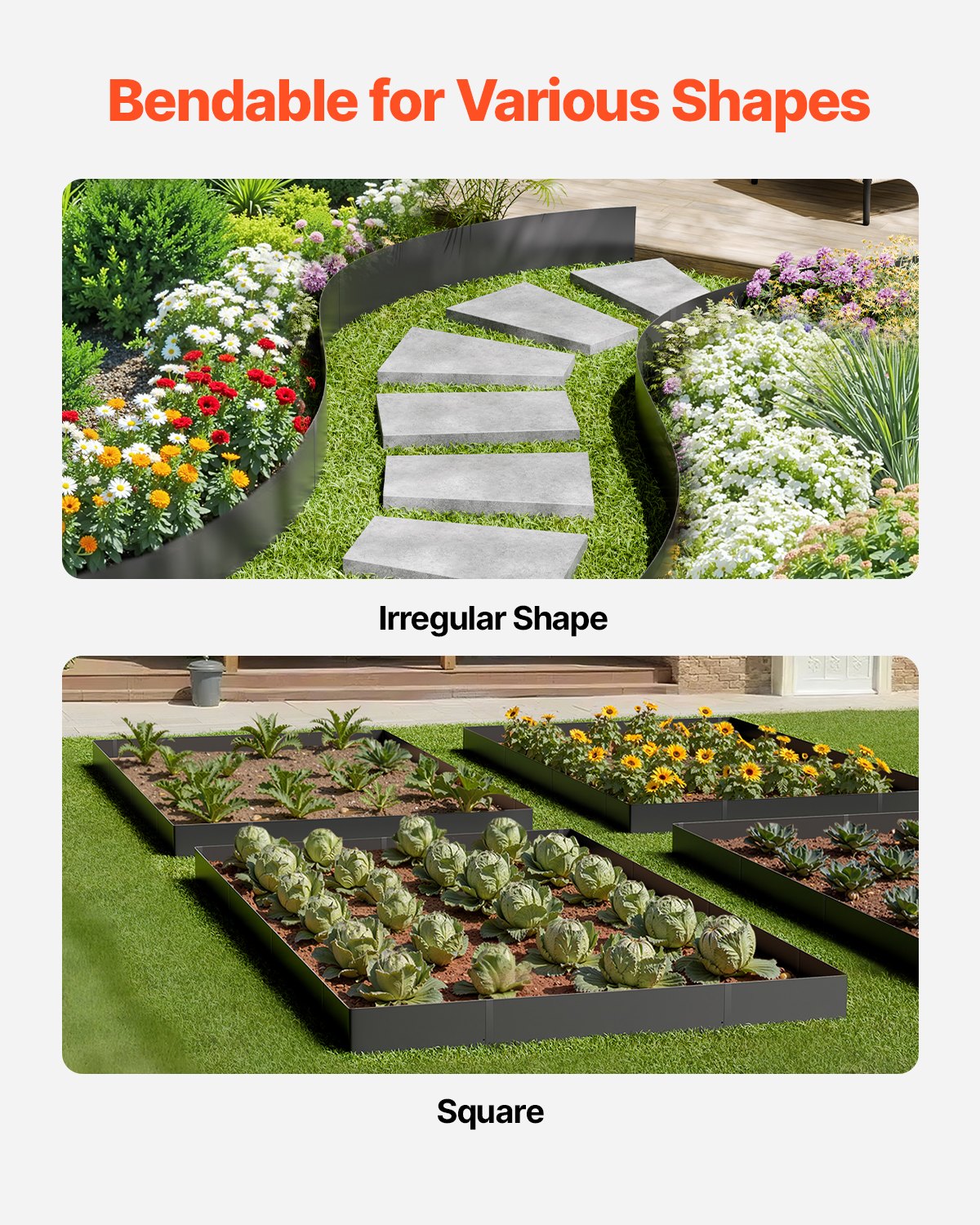 Steel Landscape Edging 6 Packs 40 X 6in Rust-Resistant Garden Edging Border Black image 4