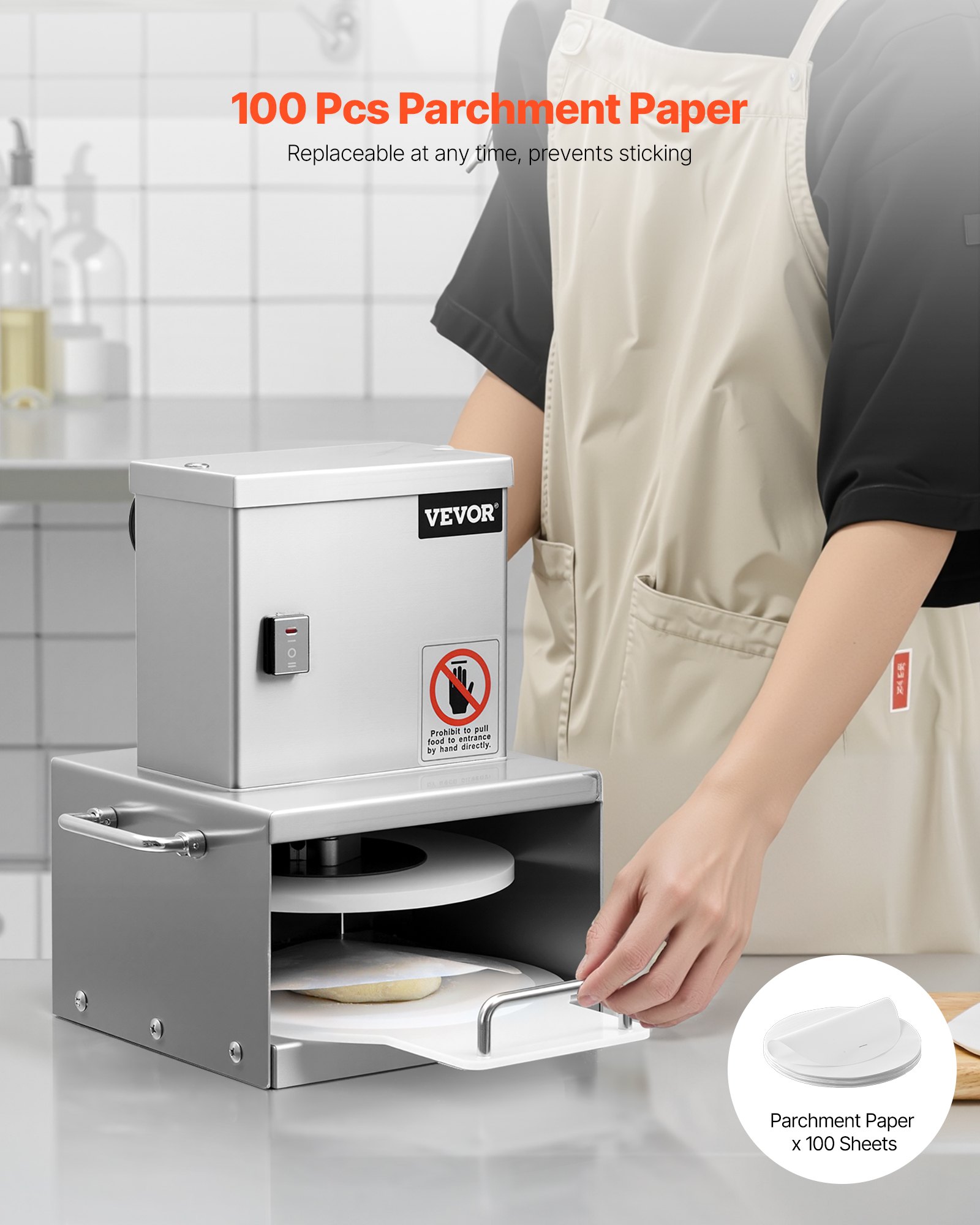 6 In Electric Pizza Dough Press Machine Pizza Pastry Sheeter Stainless Steel — foto 5