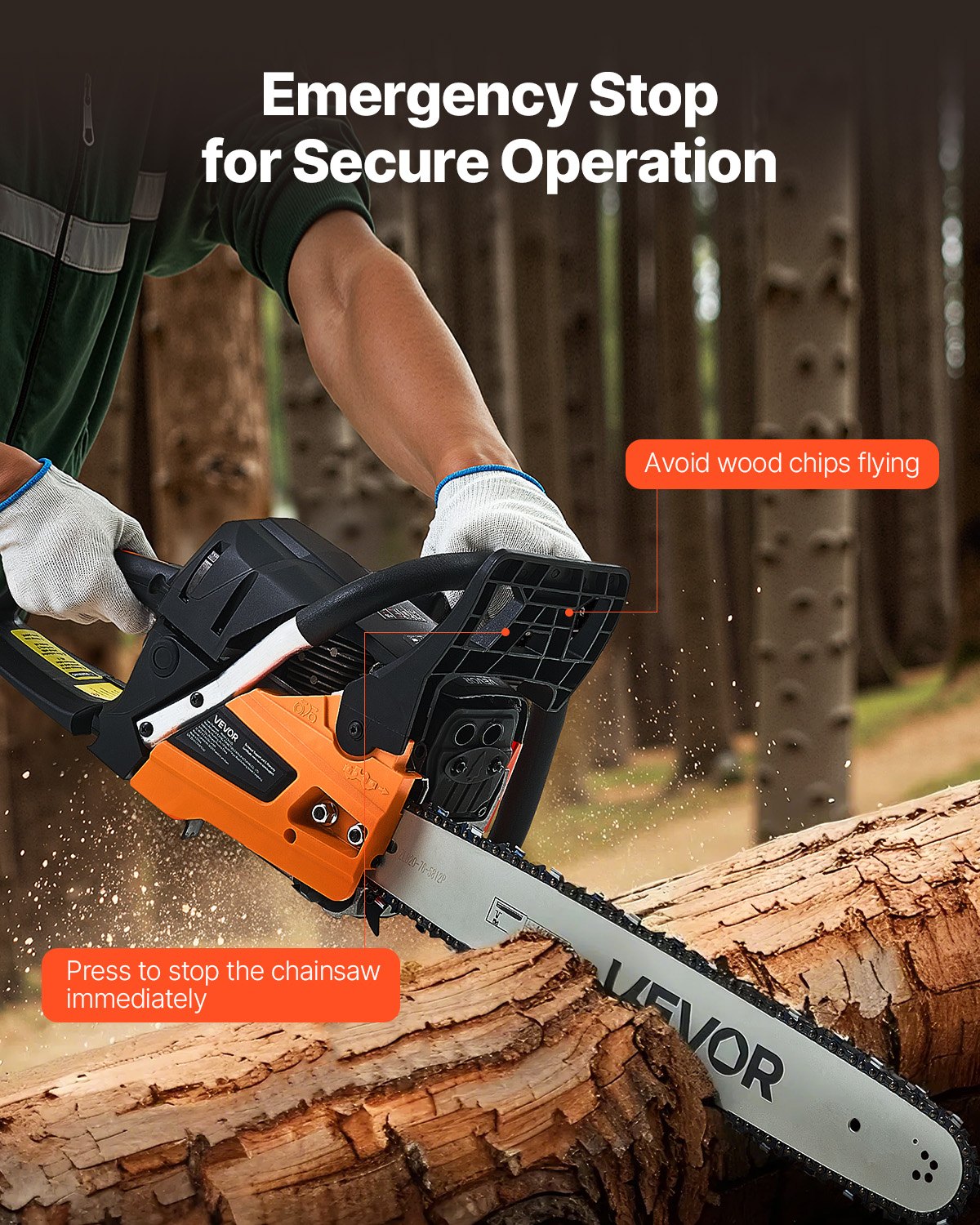62cc Gas Chainsaw 3.8hp Gas Powered 20 Inch Chainsaw For Wood Cutting image 5