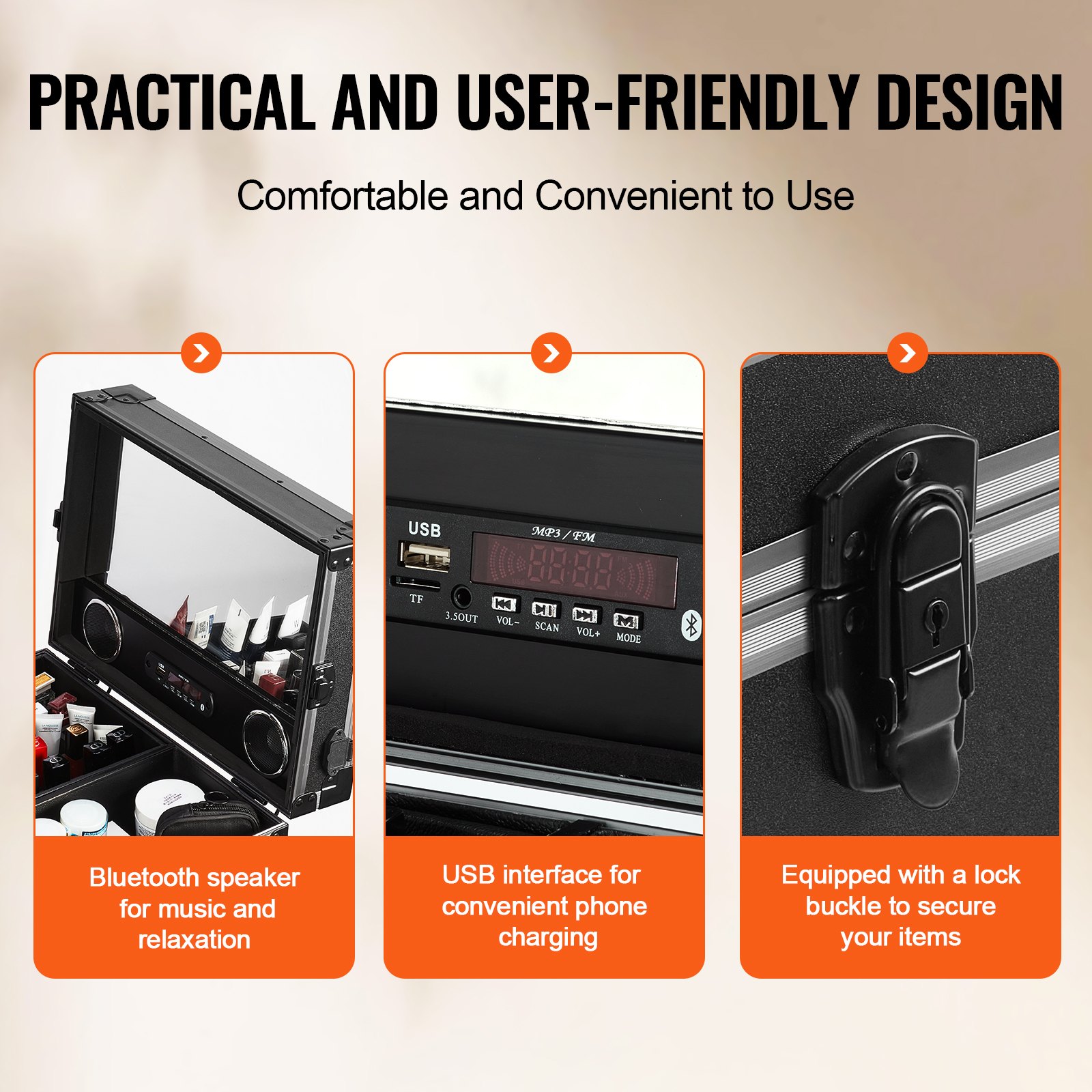 Professional Makeup Train Case Aluminum Cosmetic Case β photo 4