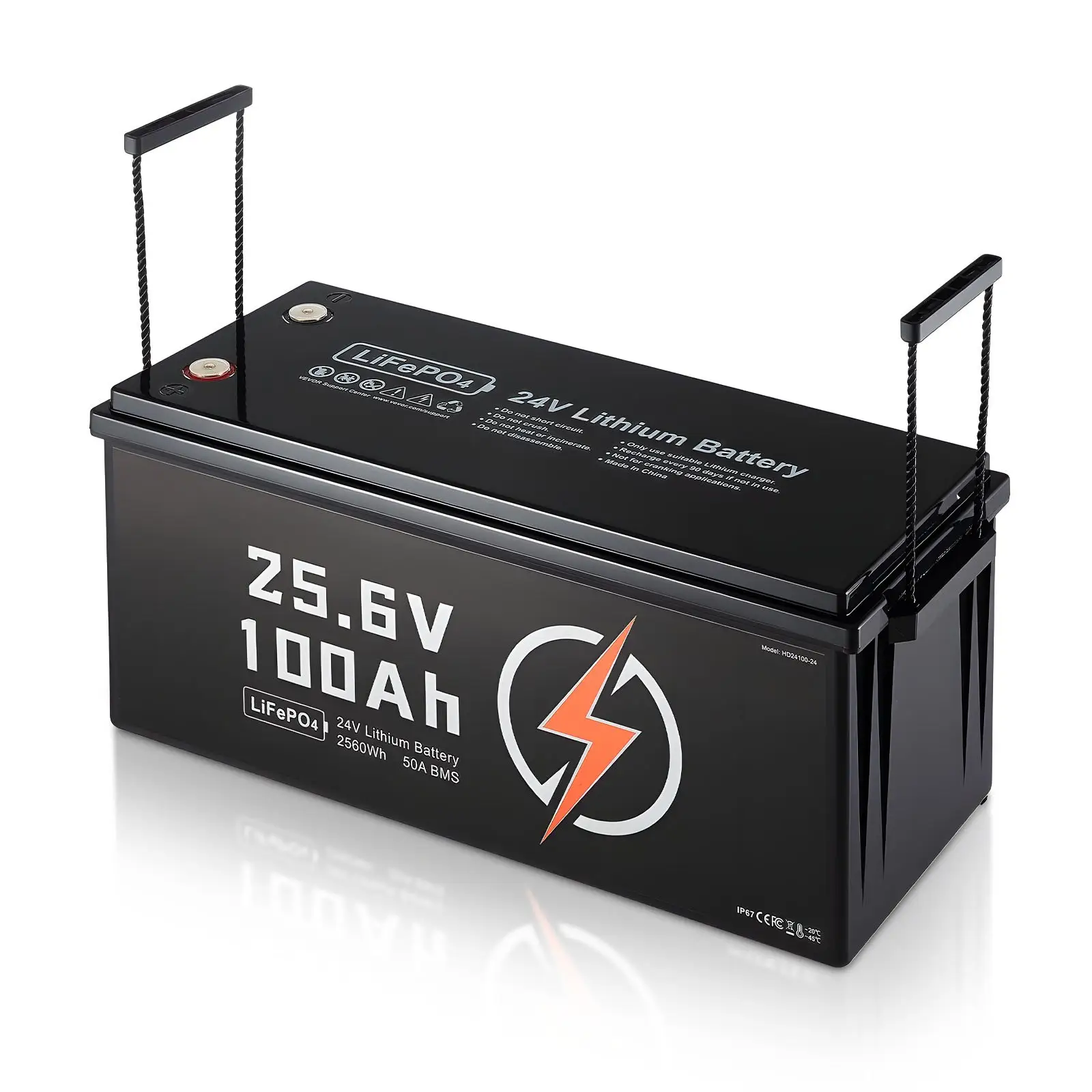 24V 100Ah LiFePO4 Lithium Battery Rechargeable 50A