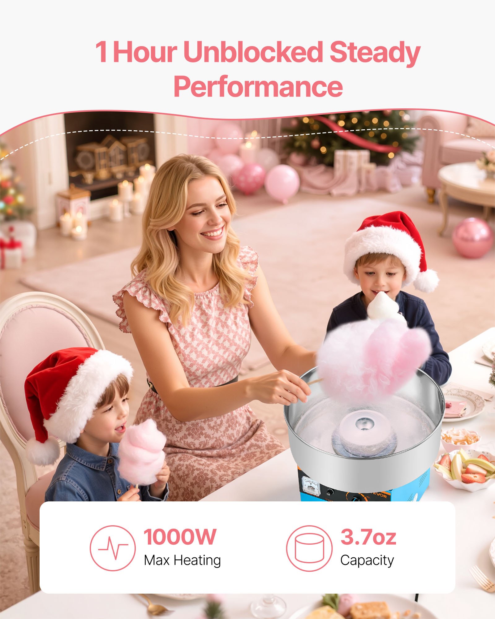 Commercial Cotton Candy Machine Electric Sugar Floss Maker Stainless Steel Blue image 4