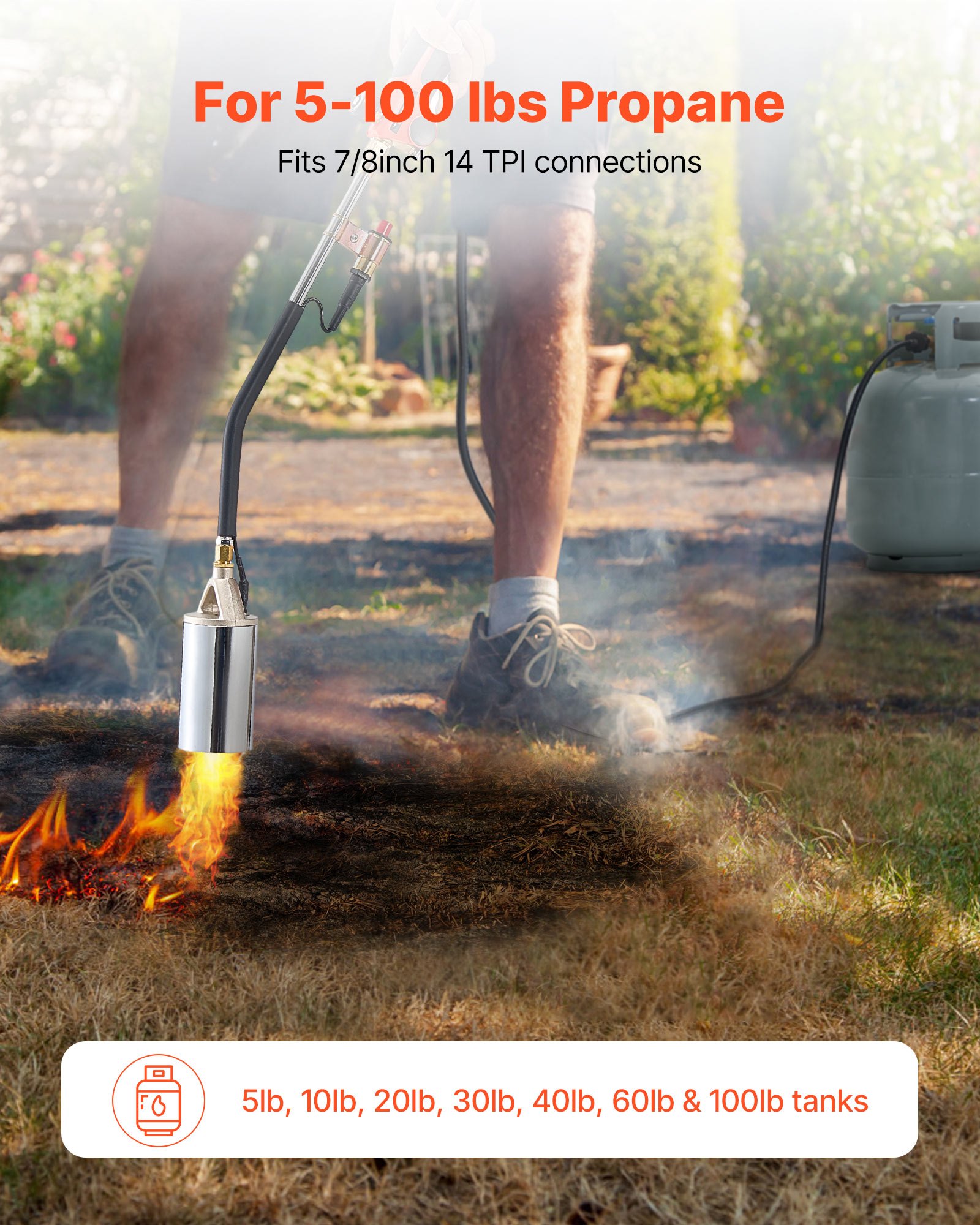 Propane Weed Torch Burner Ice Snow Melter 1800000 BTU 10 Ft Hose Portable - 3
