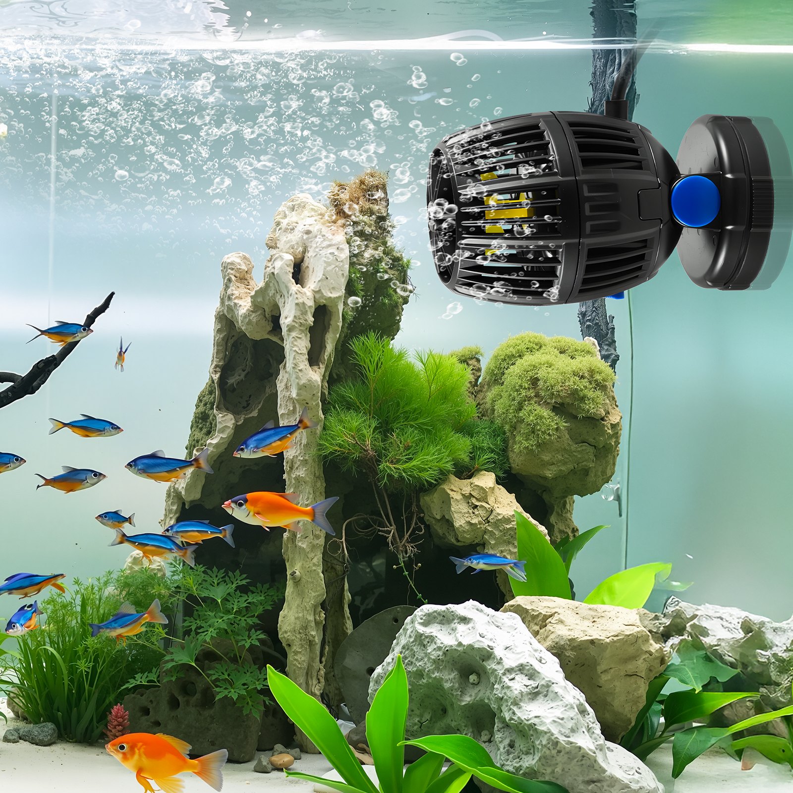 2113GPH Aquarium Wave Maker with Controller 20W DC 24V Powerhead Magnetic Base