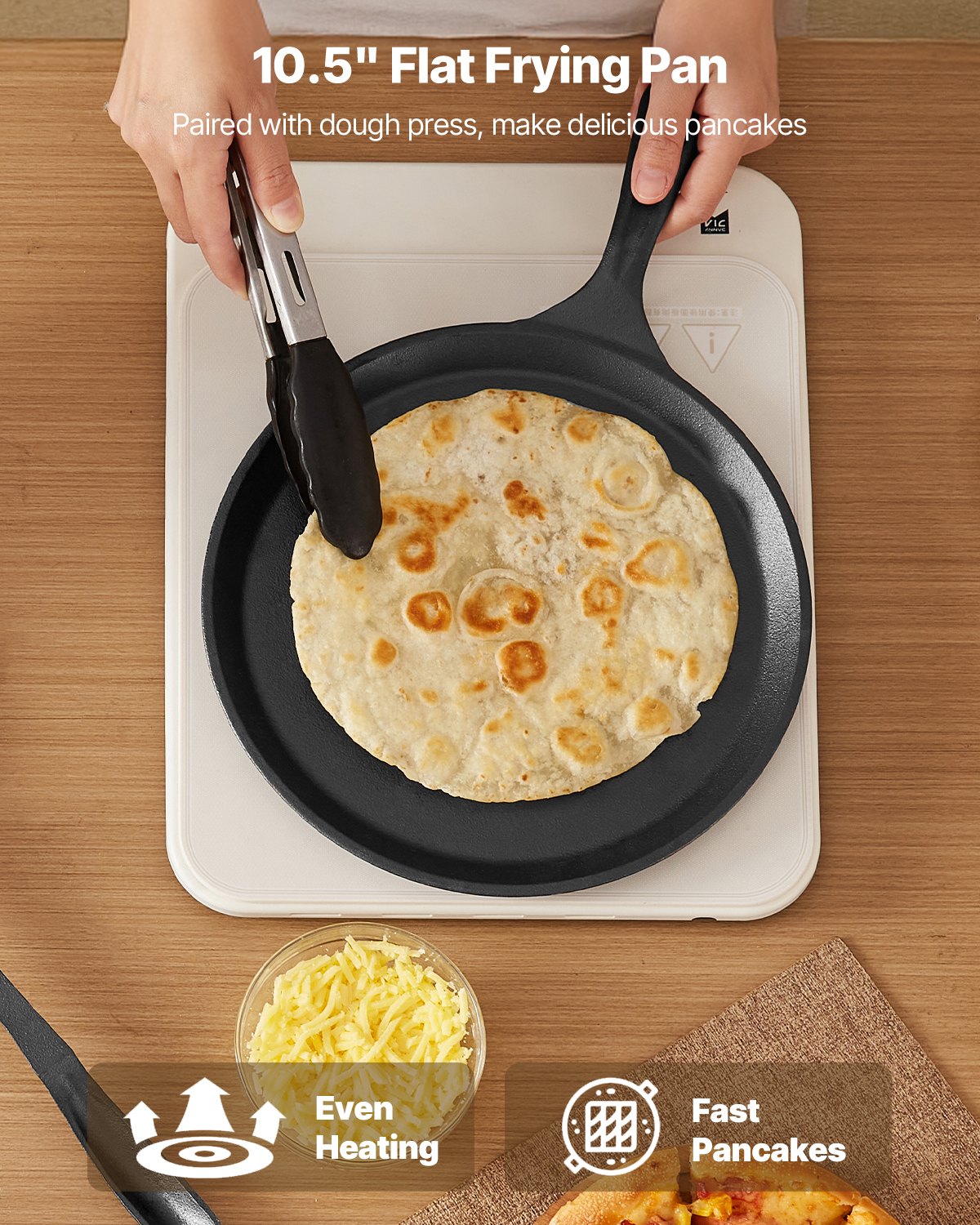 8 Inch Tortilla Press Chapati Maker Roti Dough Maker Heavy Duty Cast Iron - 4