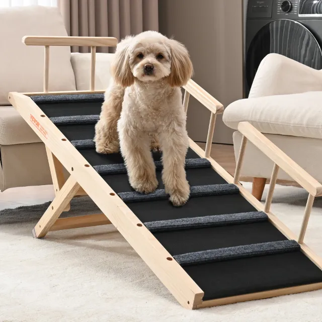 Dog Ramp, Folding Pet Ramp For Bed, Adjustable Dog Ramp For Small, Large, Old Dogs & Cats, Wooden Pet Ramp With 47.2' Long Ramp, Adjustable From 13... Multicolor - Shop at LoveMi