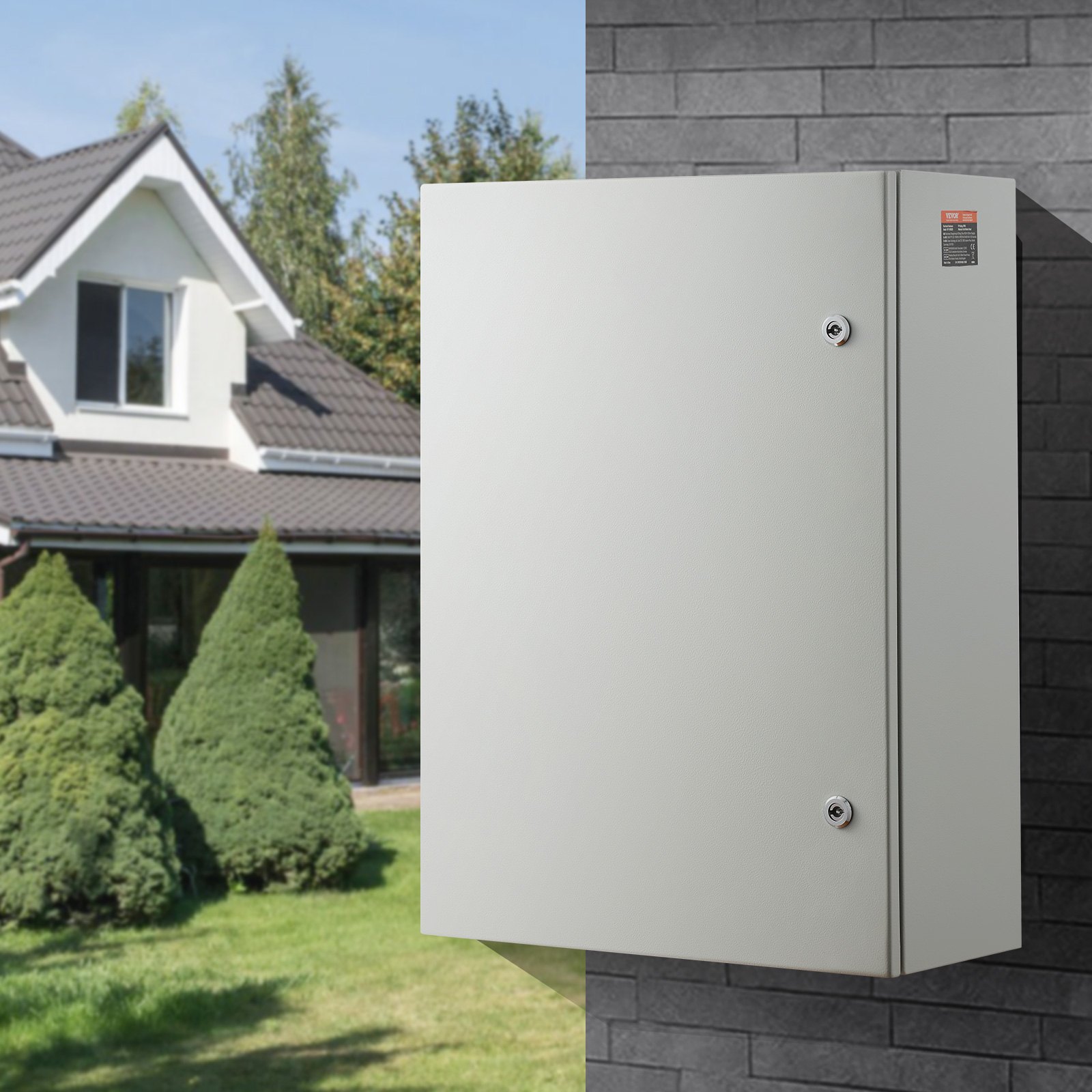 27.6 X 19.7 X 9.8 In Cold Rolled Steel Electrical Enclosure Box Wall Mounted – Grey