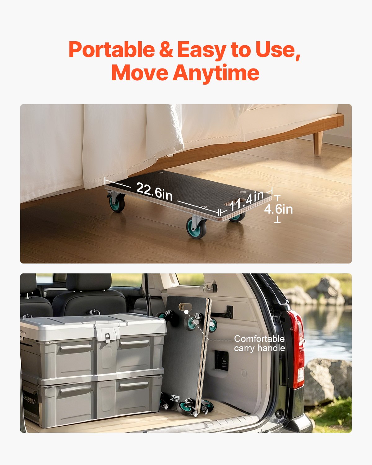 Furniture Dolly 551 Lbs Furniture Moving Dollies With 4 TPR Silent Wheels — foto 5