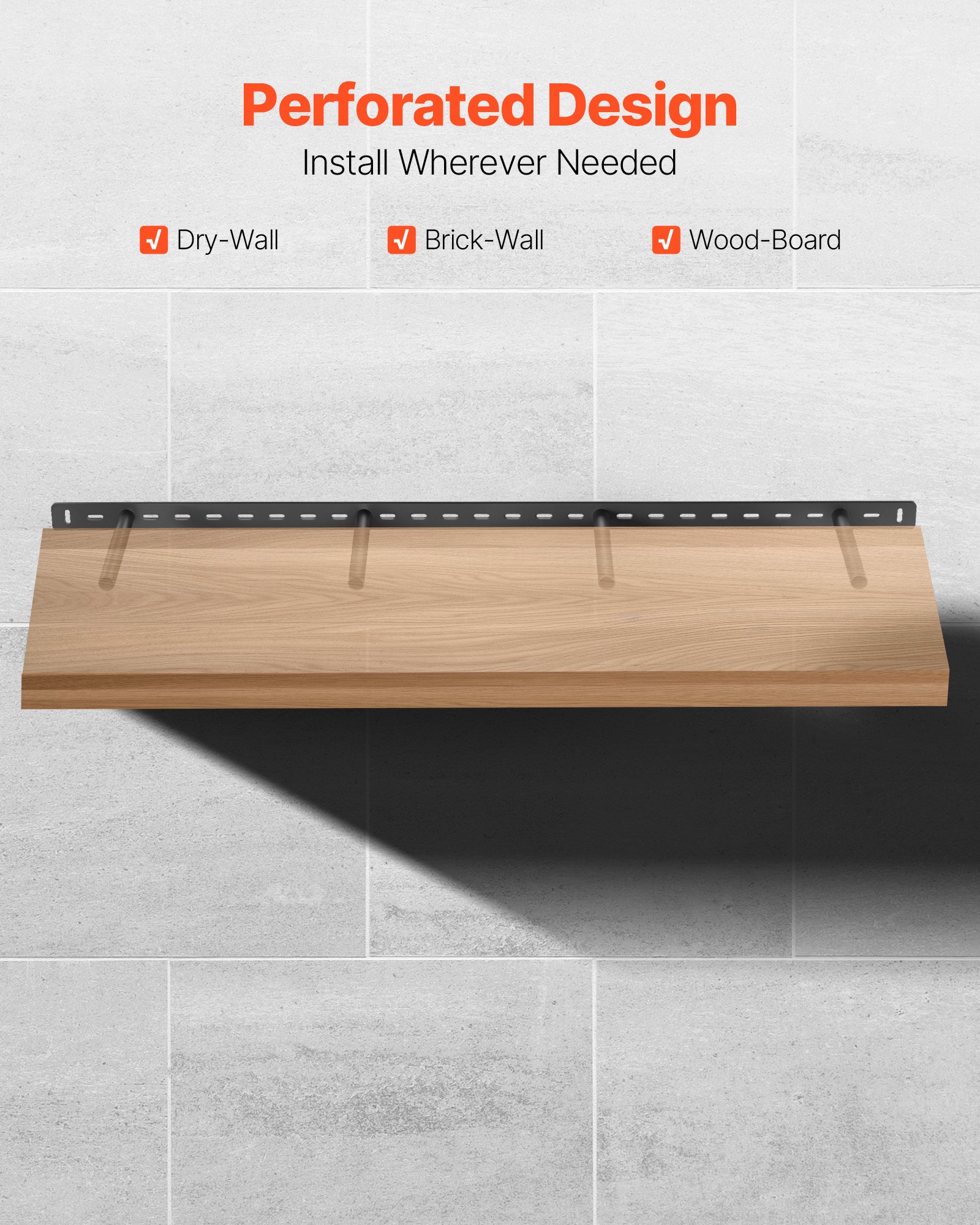 1 Pack Shelf Bracket 43 Inch / 1092.2 Mm Heavy Duty Floating Shelf Bracket