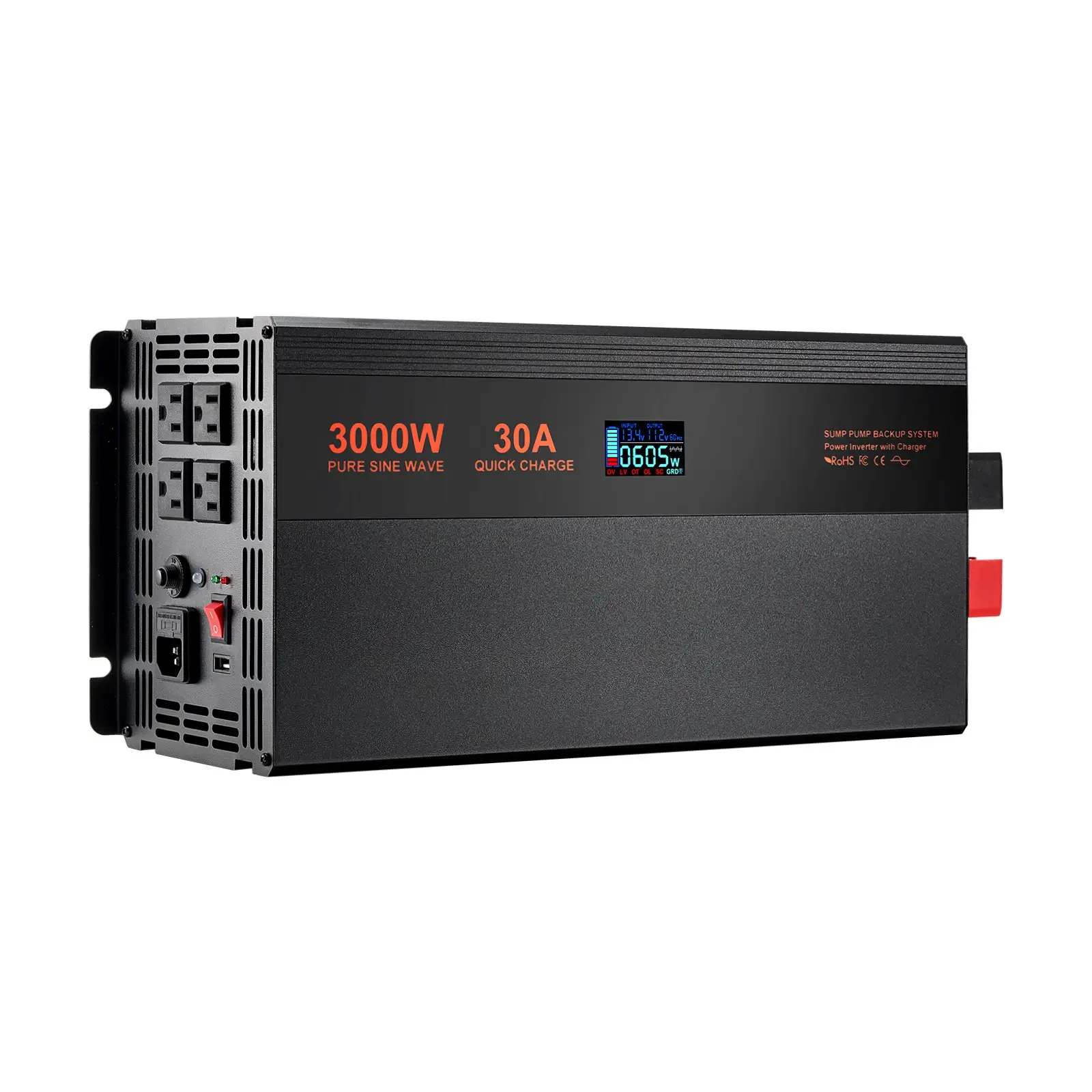 Sump Pump Battery Backup System 3000W LCD