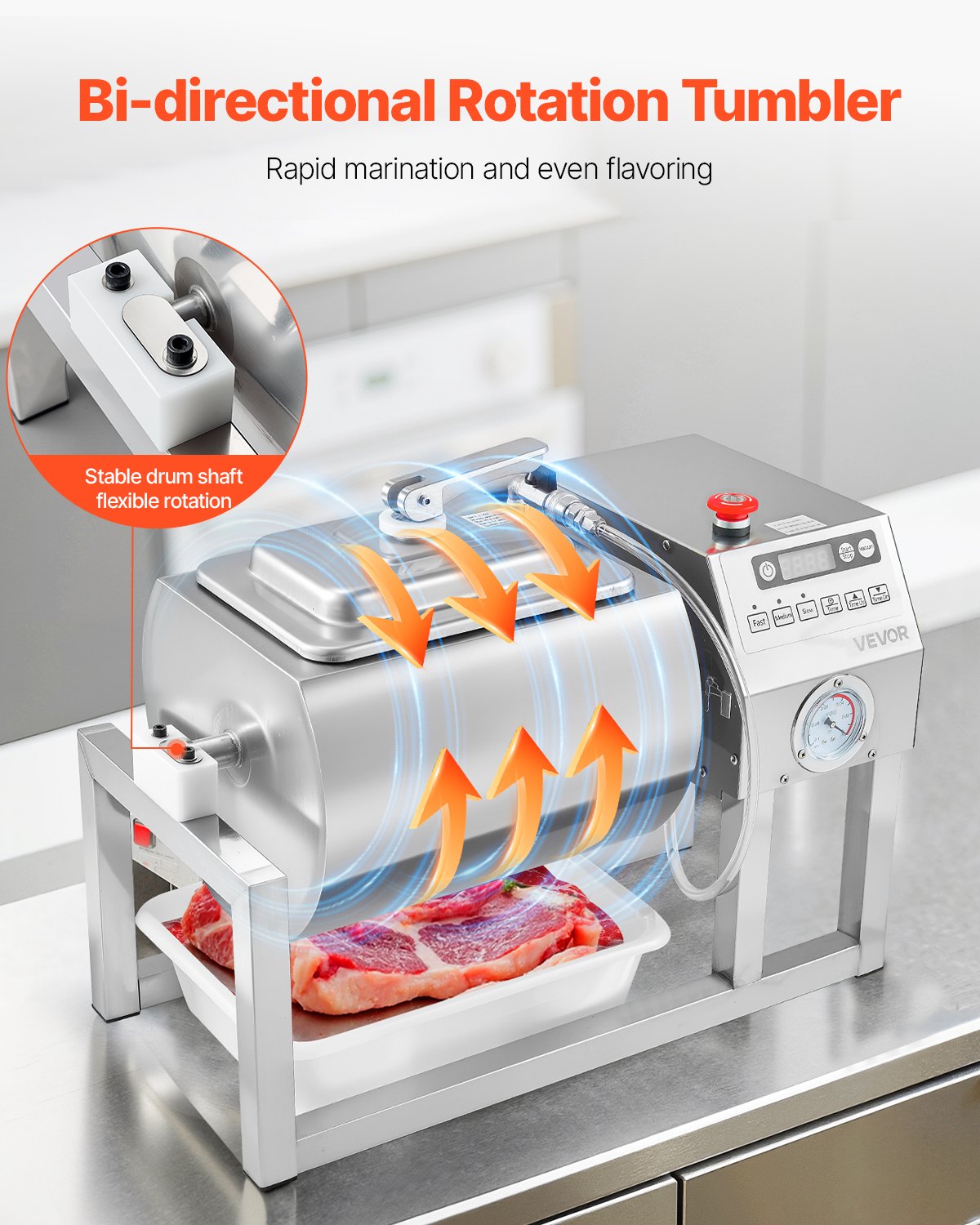 Vacuum Meat Tumbler Marinator Machine 20L for Chicken Steak Fish — photo 4