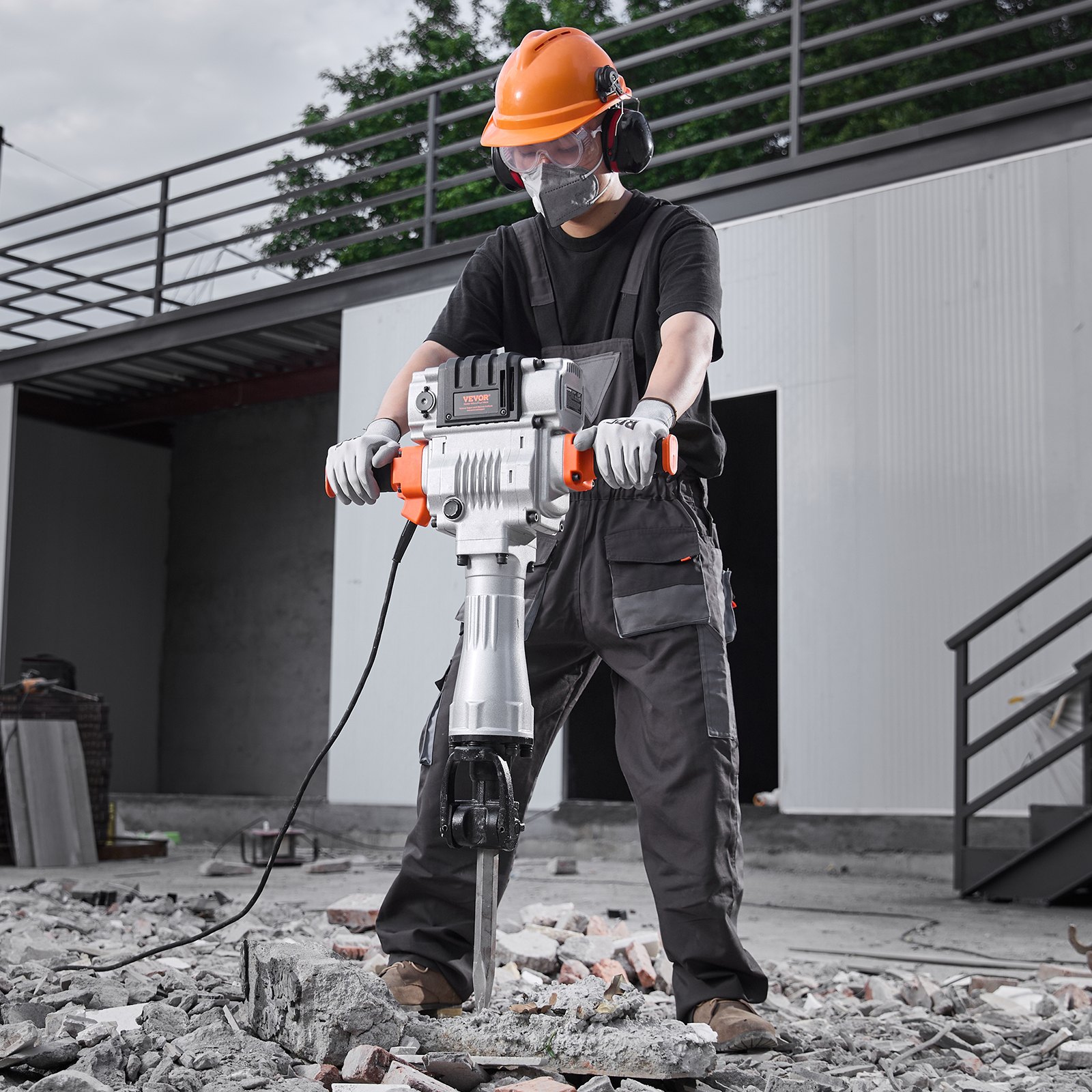 Demolition Jack Hammer Concrete Breaker 2100W Electric Hammer 2 Chisel Bit image 6