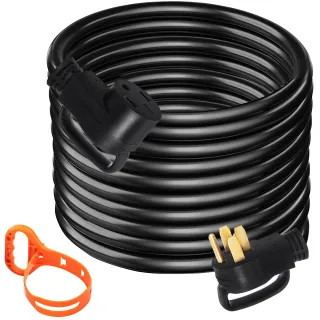 36Ft 50 Amp RV Extension Cord Durable Premium Power Cord RV 26.5mm Wire Diameter Extension Cord Copper Wire RV Cord Power Supply Cable For Trailer Motorhome Camper With Handles