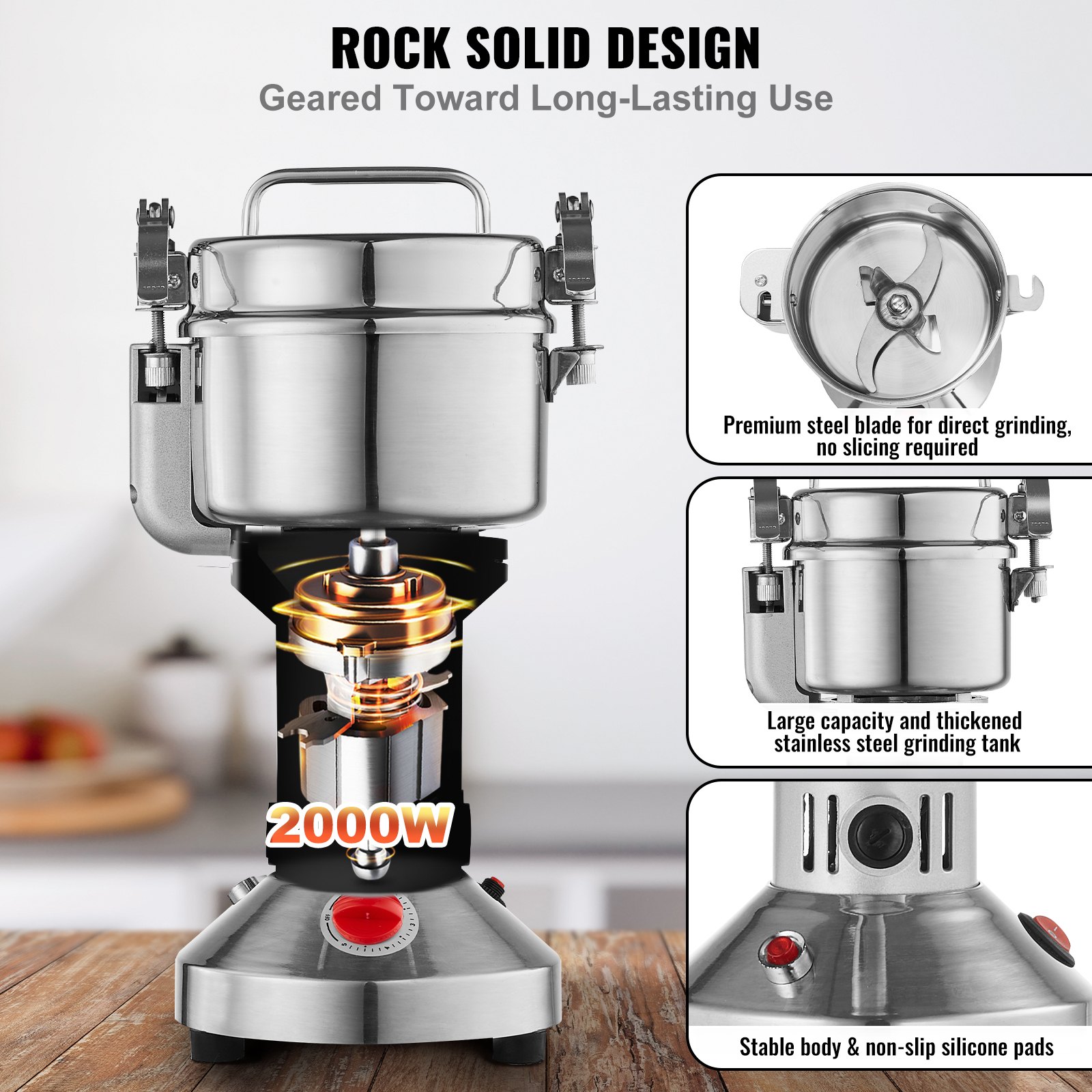 550g Commercial Spice Grinder Electric Grain Mill Grinder High Speed image 3