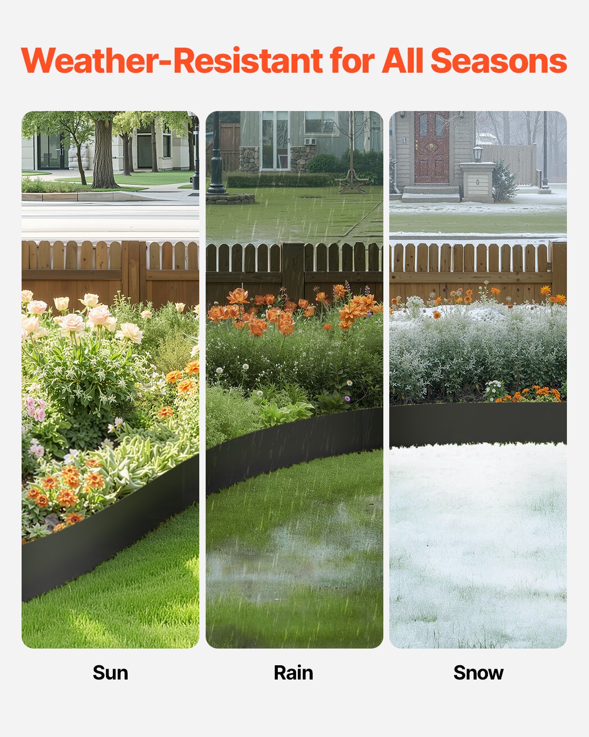 Steel Landscape Edging 6 Packs 40 X 6in Rust-Resistant Garden Edging Border Black image 3