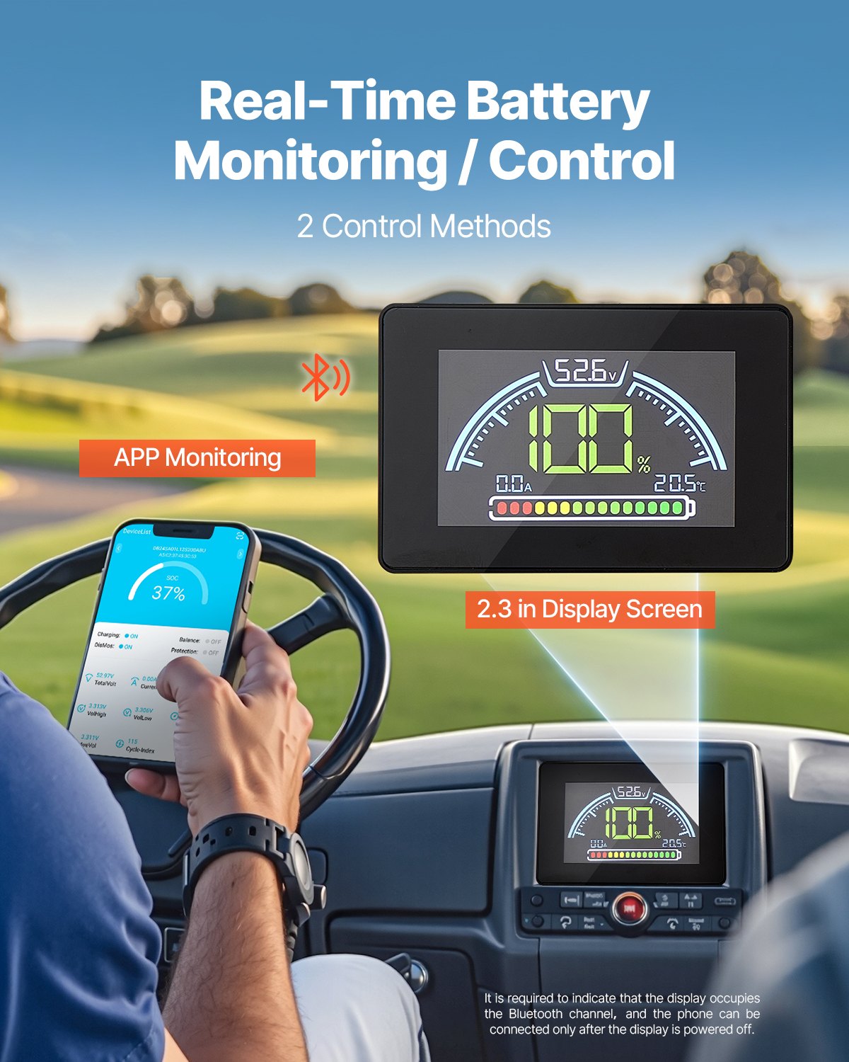 48V 105Ah Golf Cart Lithium Battery With LCD Monitor And 4000+ Cycles
