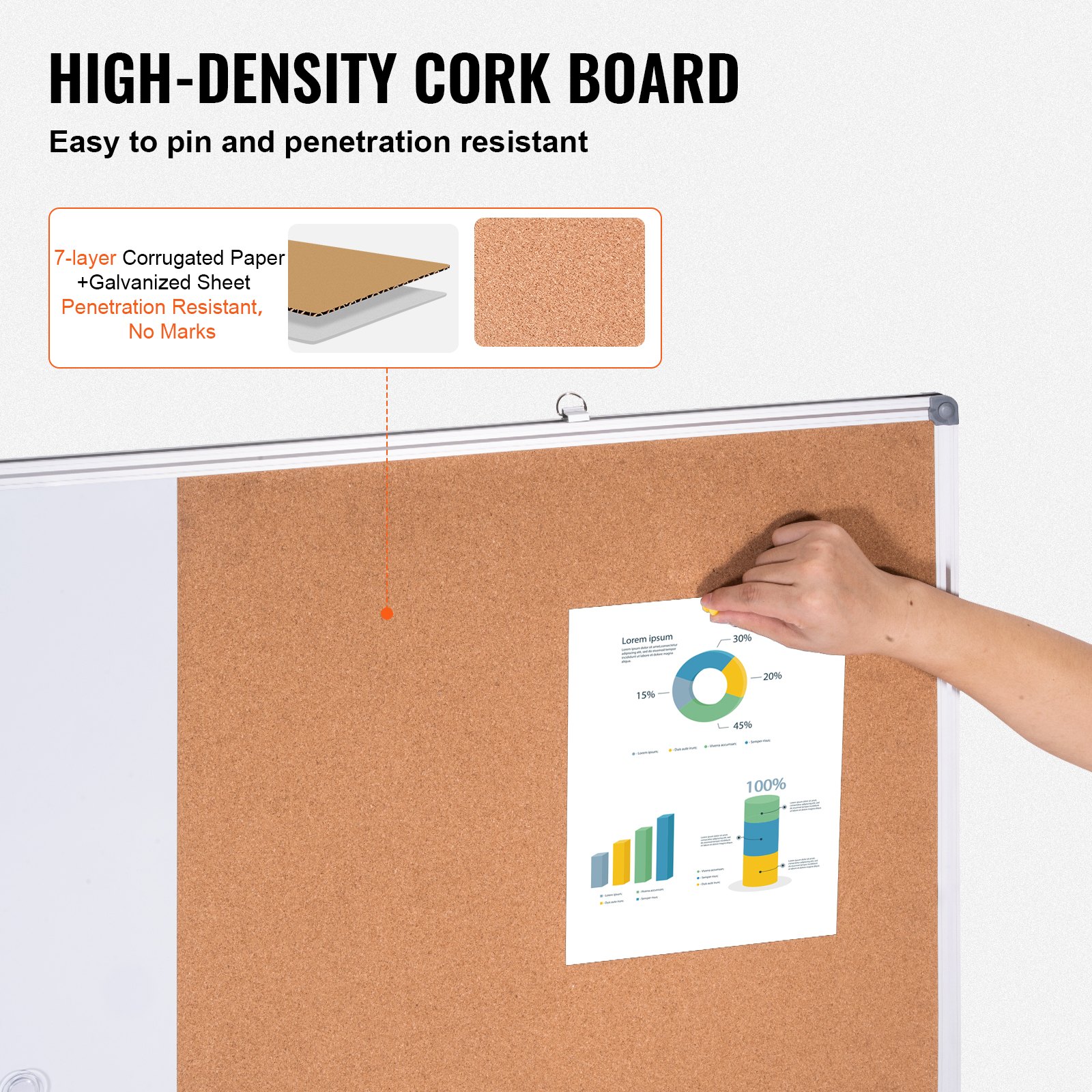 48'x 36' Whiteboard & Cork Board Combo With Aluminum Frame – 2-in-1 Magnetic Dry Erase Bulletin Board For Wall Mount – Ideal For School, Home, Office_voghion.com