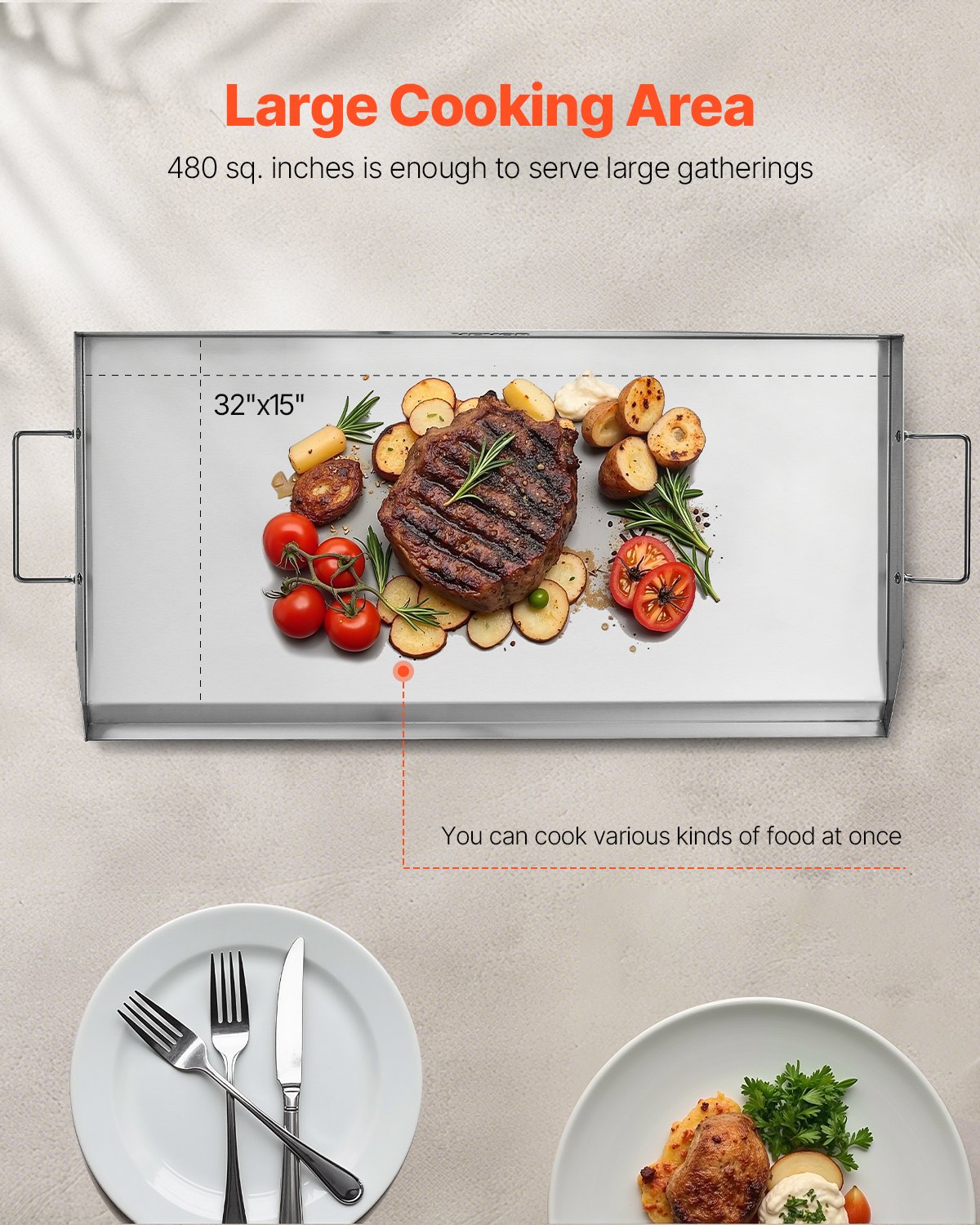 Flat Top Griddle Stainless Steel Universal BBQ Grill Pan β photo 5