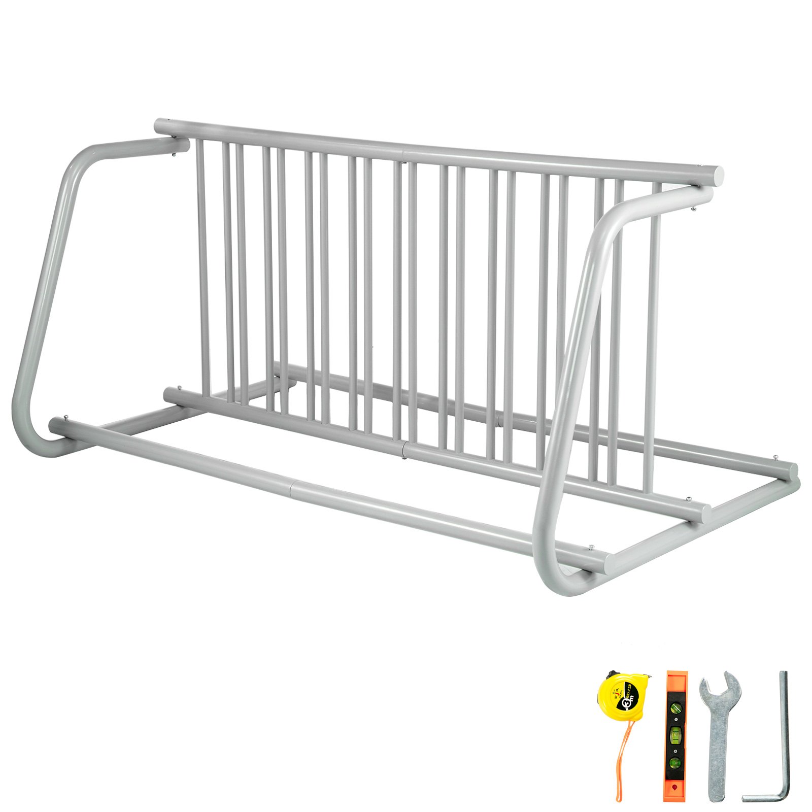 10 Holders Floor Bike Rack, 59′ Length All-Steel Grid Bike Rack, 10-Bike Capacity Dual-Side Storage Stand For Garages Streets Yards Bike Events