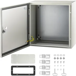 NEMA Steel Enclosure, 16 X 16 X 8'' NEMA 4X Steel Electrical Box, IP66 Waterproof & Dustproof, Outdoor/Indoor Electrical Junction Box, With Mounting Plate