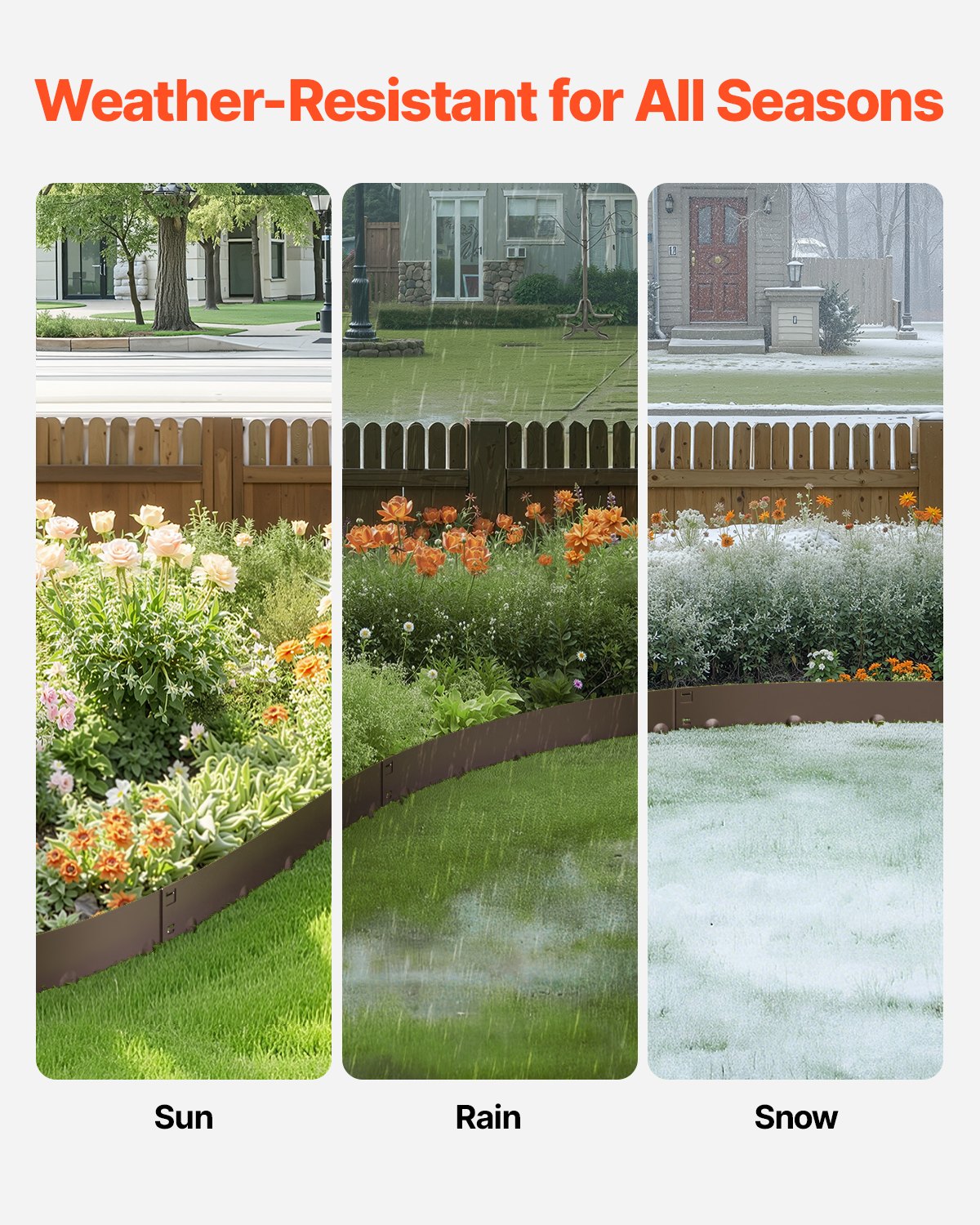 Steel Landscape Edging 5 Packs 39 X 4in Rust-Resistant Edging Border Brown image 3