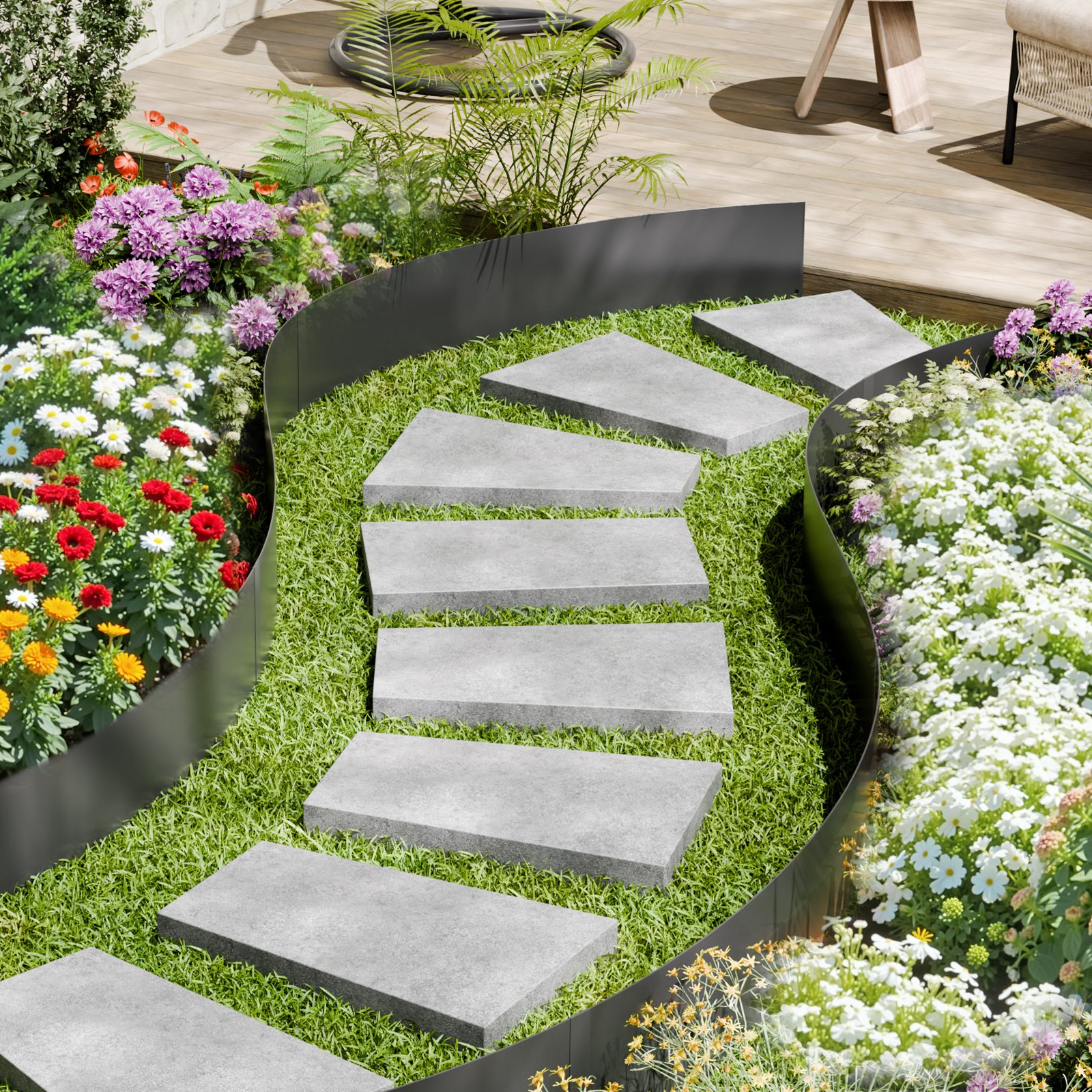 Steel Landscape Edging 6 Packs 40 X 6in Rust-Resistant Garden Edging Border Black image 6