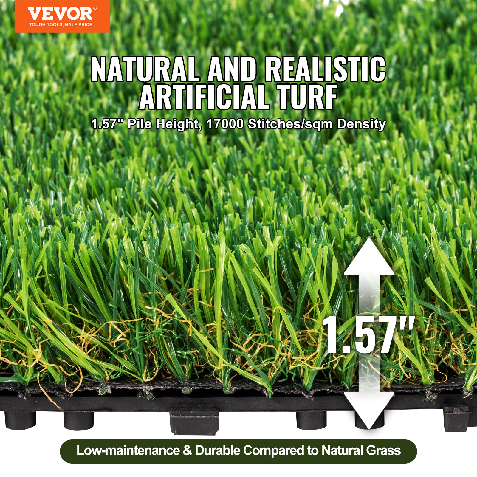 Artifical Grass Tiles Interlocking Turf Deck Set, 18 Pack - 12 X12 Inch, Synthetic Fake Grass… image 2