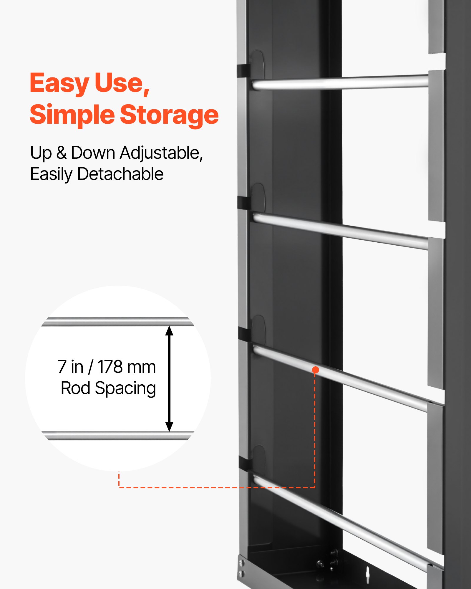 Wire Spool Rack 4 Adjustable Rods Spool Holder Wall Mounted 150 Lbs Capacity