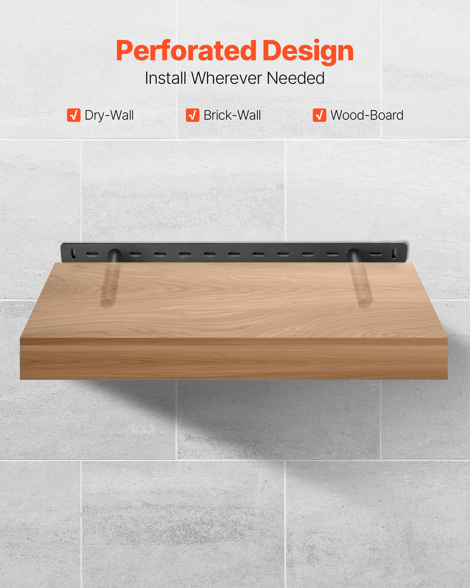 2 Pcs Shelf Bracket 22 Inch / 558.4 Mm Heavy Duty Floating Shelf Brackets