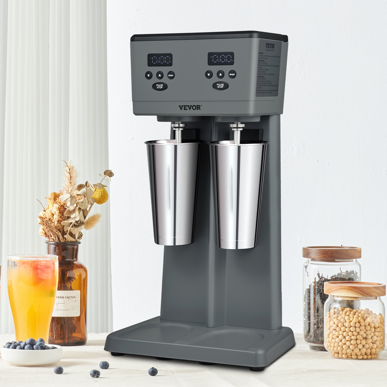 Milkshake Maker, 375W X 2 Electric Milkshake Machine, Commercial Double Heads Dr