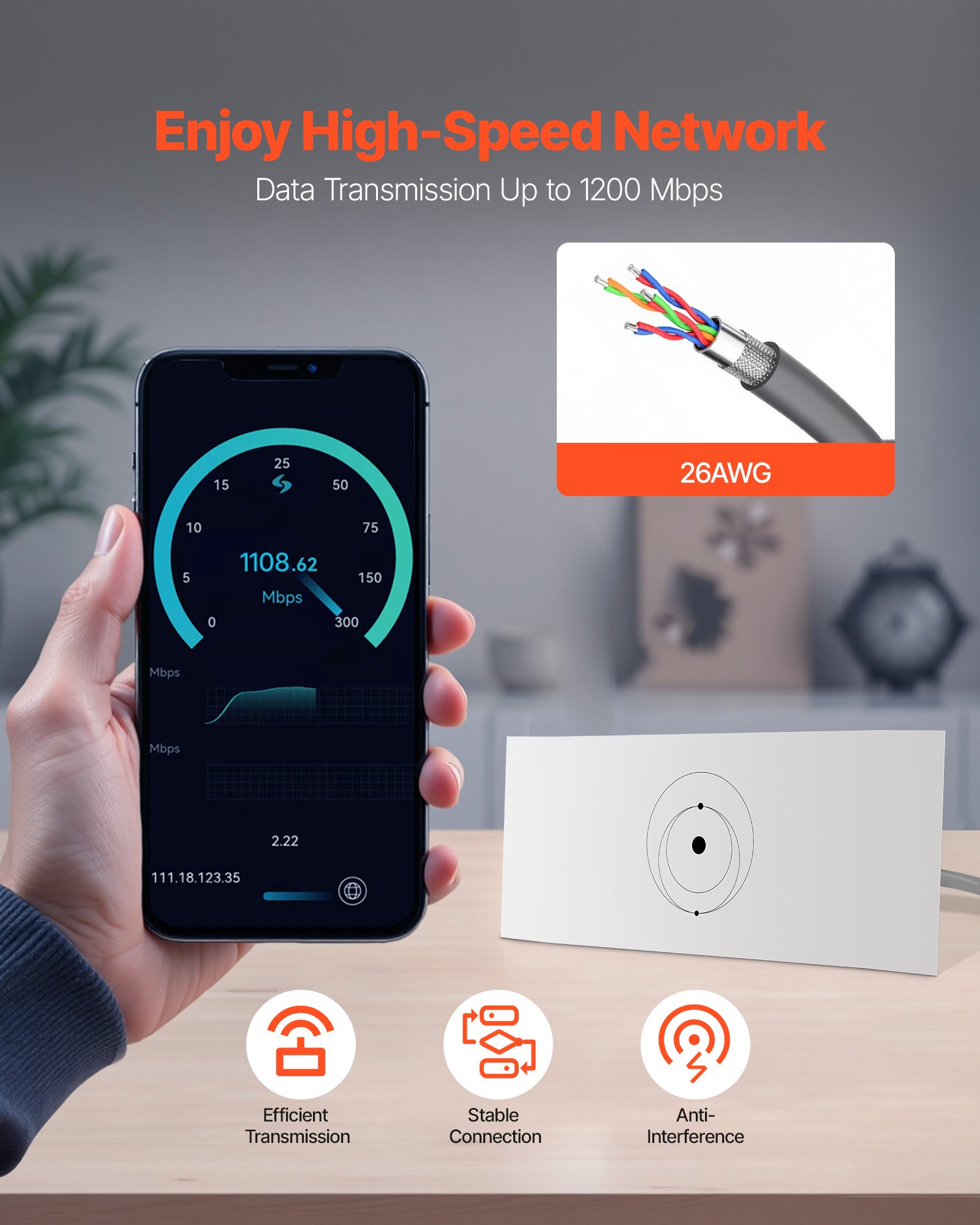 Starlink Gen 3 Cable 75 FT Extension Cable For Standard Generation 3 1200 Mps