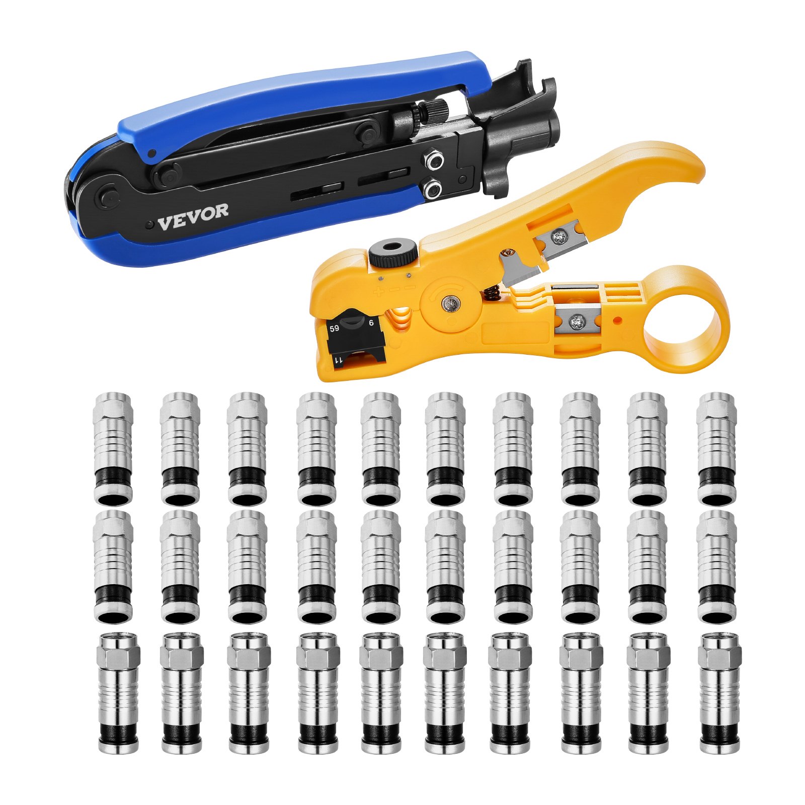 Coax Cable Crimper Kit Coaxial Cable Compression Tool Kit With Crimp Tool
