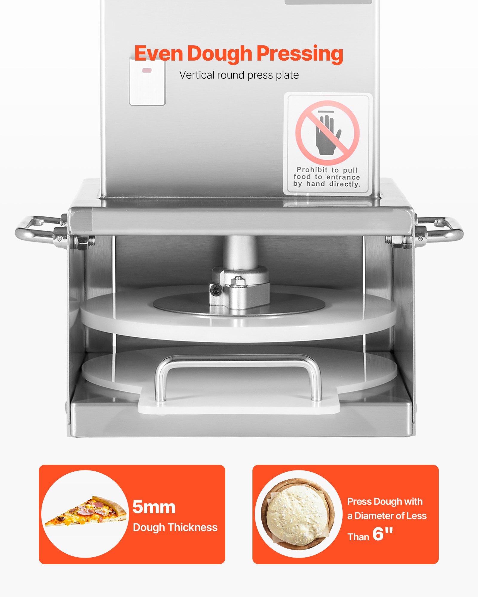 6 In Electric Pizza Dough Press Machine Pizza Pastry Sheeter Stainless Steel — foto 3