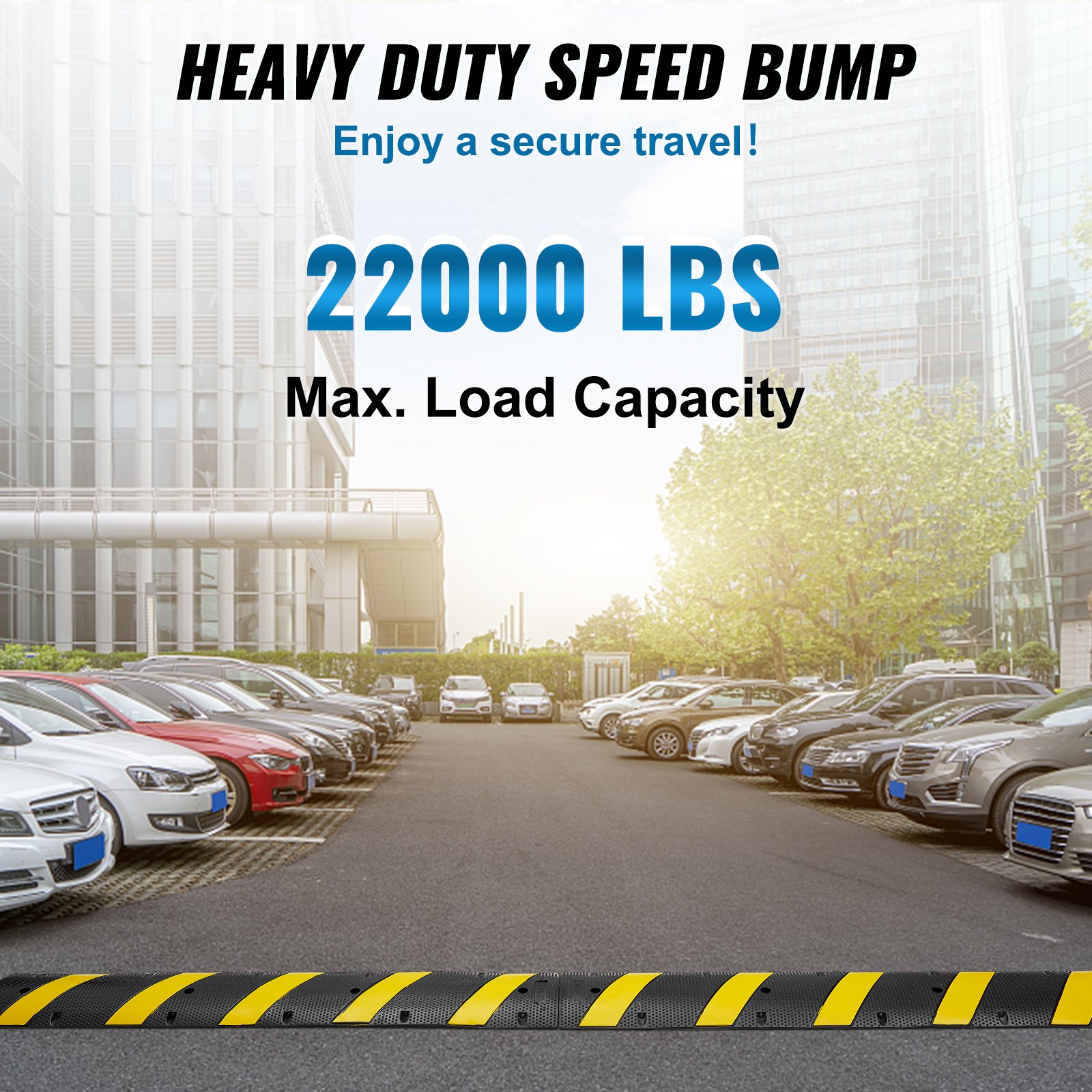 2 PCs 72'' Rubber Speed Bump 2 Channel Load Heavy Duty Speed Hump - 2
