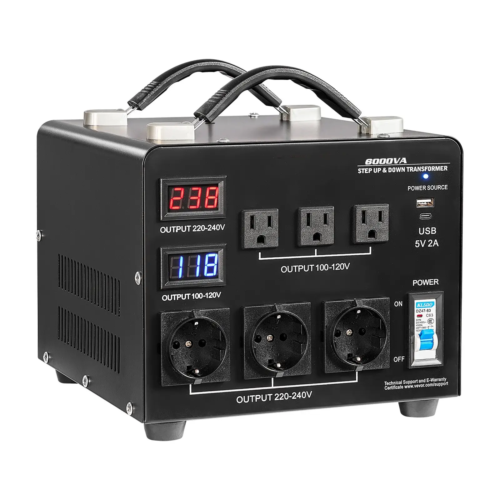 Voltage Converter Transformer 6000VA Step Up Down