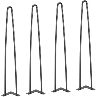 28' Hairpin Furniture Legs, Metal Home DIY Projects For Nightstand, Coffee Table, Desk, 500lbs Load Capacity With Rubber Floor Protectors, Metal Heavy Duty Sturdy Modern Table Legs