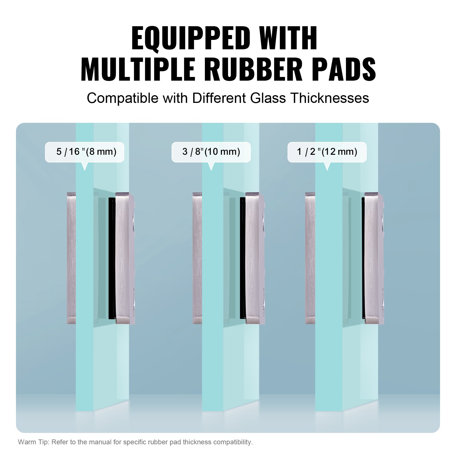 Glass Clamp, 4 PCS Square Glass Railing Bracket For 0.31 ‘-0.47 ‘ Tempered Glass, 304 Stainless Steel Glass Mounting Clamp, Glass Shelf Bracket For Balcony, Garden, Pool, Stair, Silver