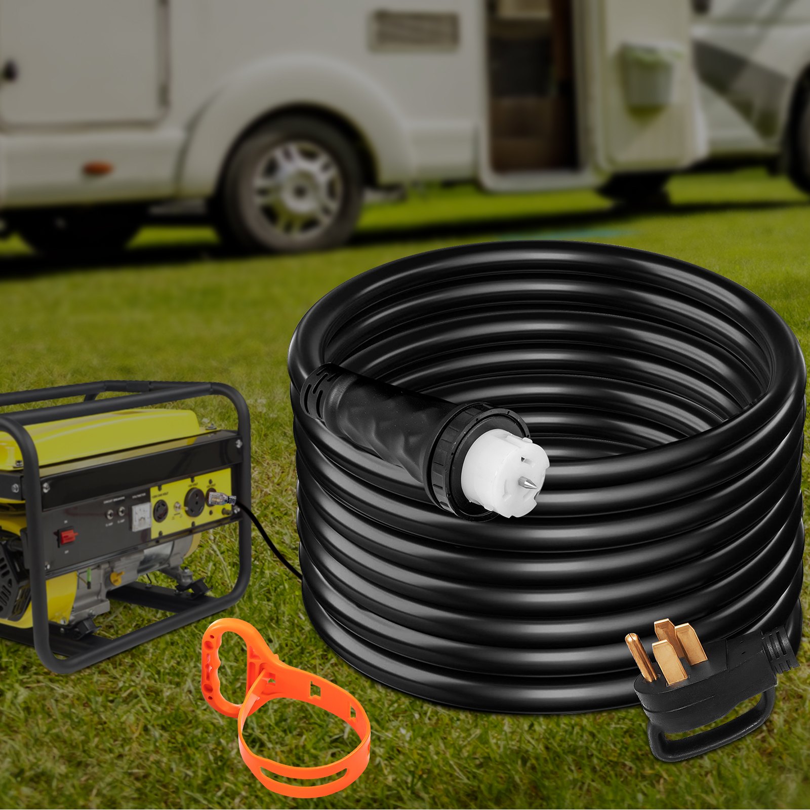 25Ft 50 Amp Generator Extension Cord STW 6/3 + 8/1 Generator Cord 125V 250V Generator Power Cord N14-50P & SS2-50R &… - 6