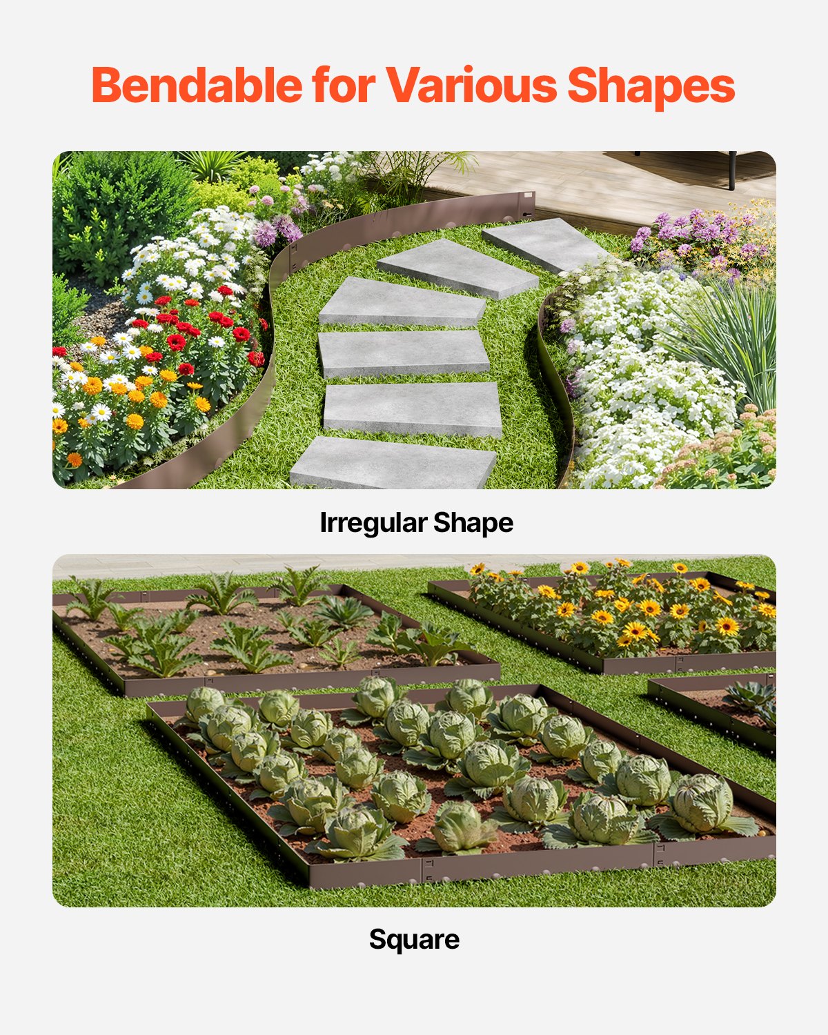 Steel Landscape Edging 5 Packs 39 X 4in Rust-Resistant Edging Border Brown image 4