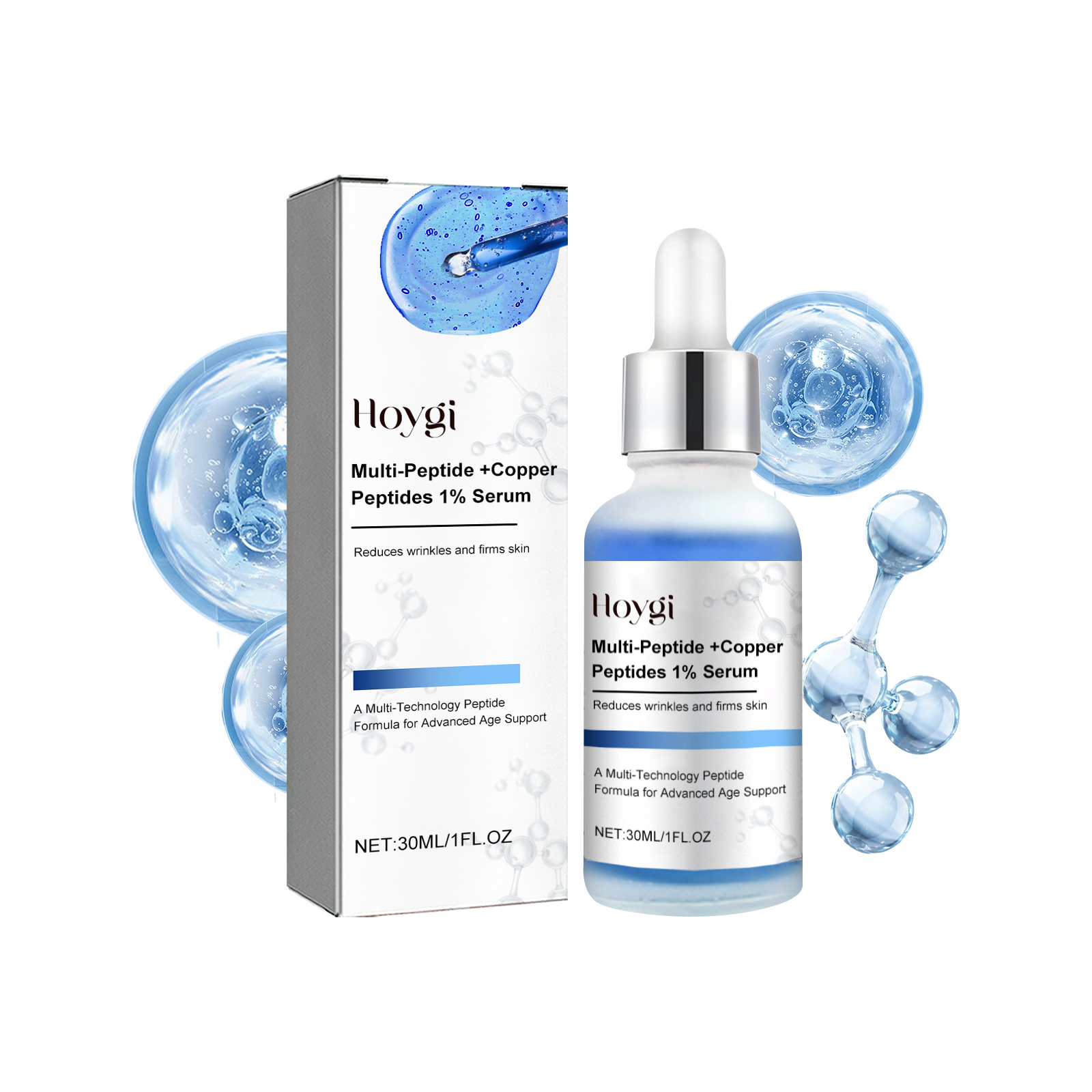 Hoygi Multi Peptide +Copper Peptides 1% Serum, Reduce The Appearance Of Fine Lines Wrinkles Increase Skin Elasticity Firming Facial Anti Aging Esse... 30Ml - Shop at LoveMi