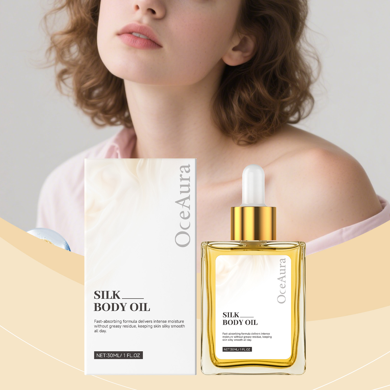 OceAura The Silk Softening Body Oil Is Refreshing, Lustrous, Non-Sticky, Skin-Friendly, Tender And Easily Absorbed image 2