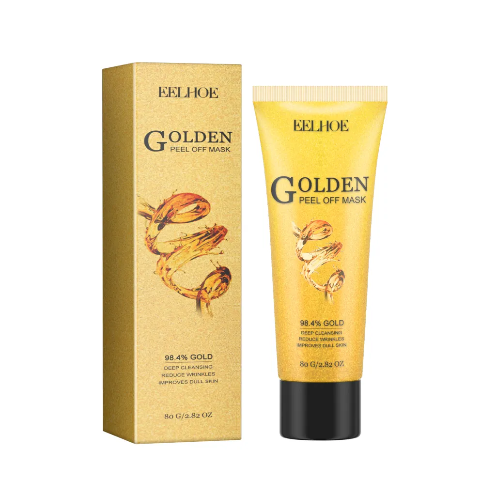 EELHOE Golden Peel Off Mask, Cleans Skin Corneous White Tender Brighten Skin Tone Moisturize Water - 80G