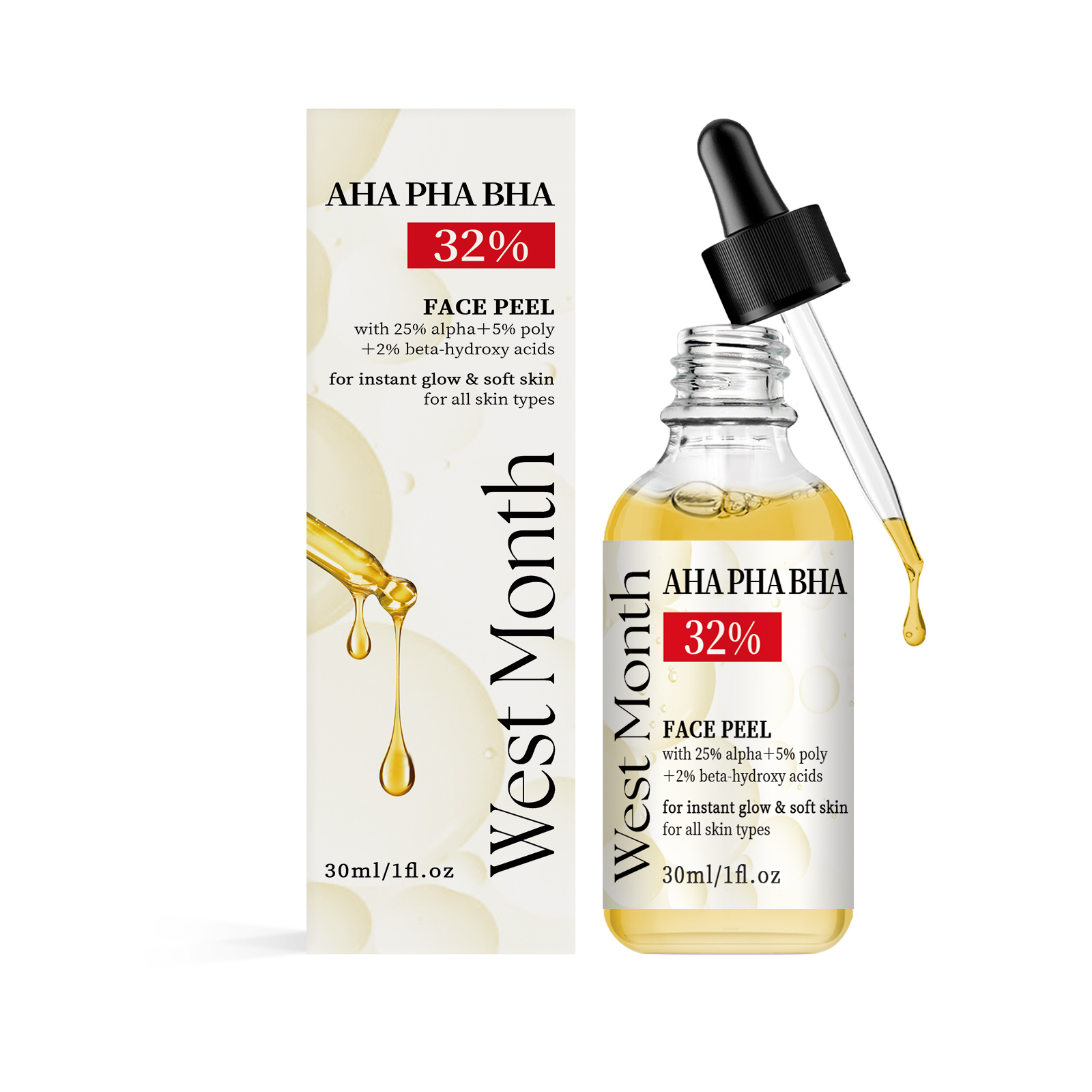 West&Month Fruit Acid Essence, Smoothing And Firming Delicate Pore Narrowing Aha Facial Serum 30Ml - Shop at LoveMi