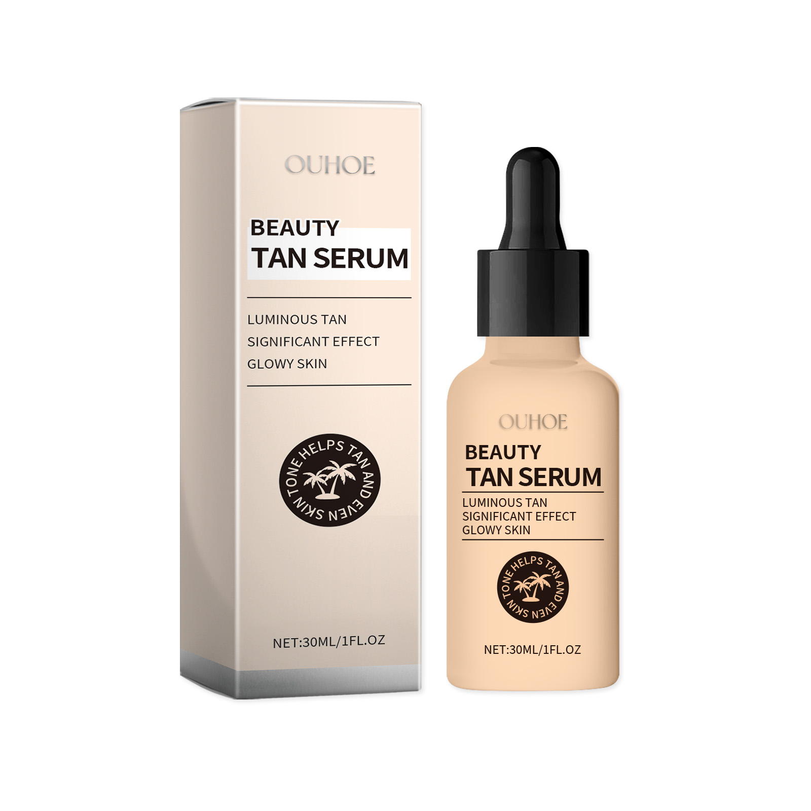 Ouhoe Facial Black Serum Even Skin Tone Moisturizing And Improving Skin Tone Essence For Wheat Skin 30Ml - Shop at LoveMi