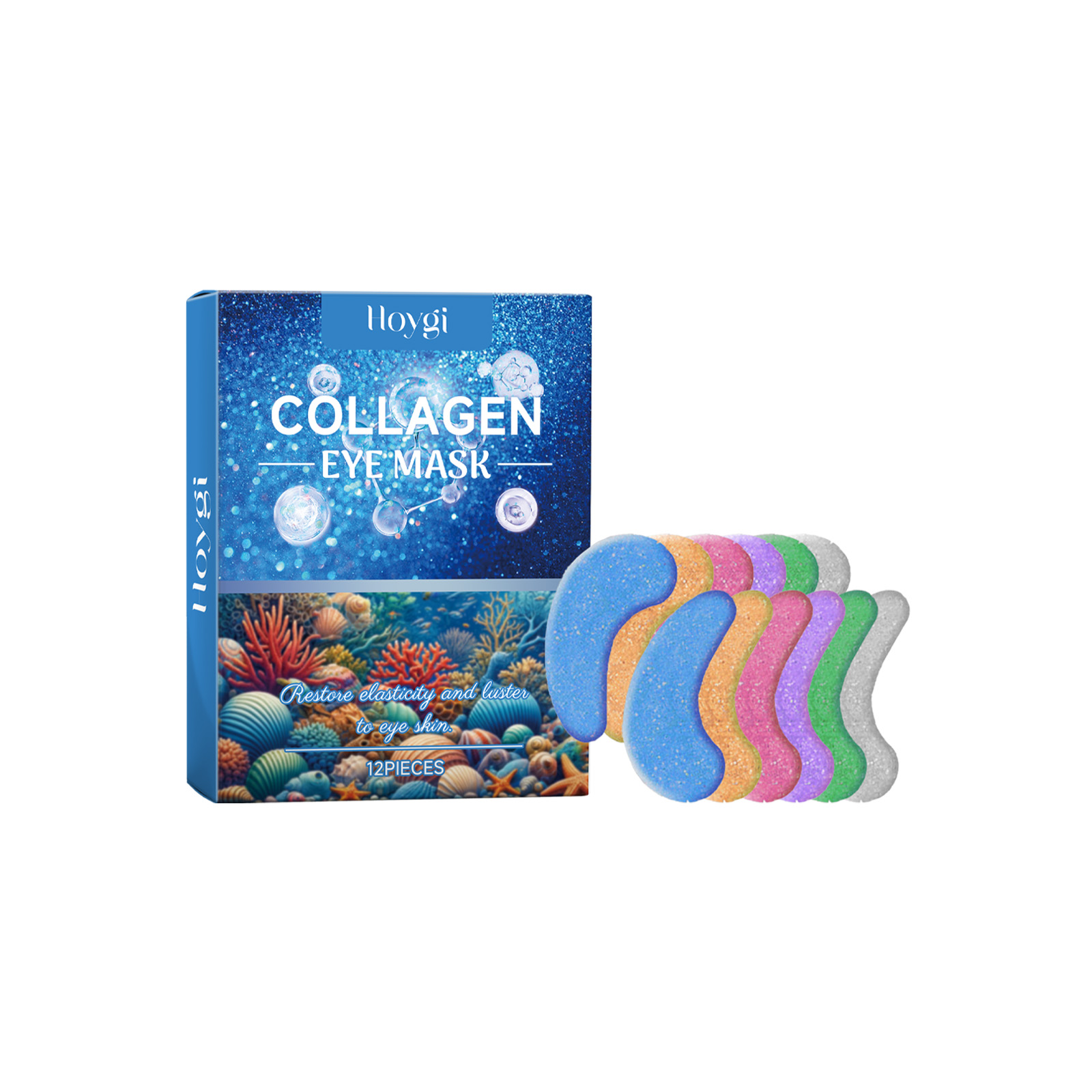 Hoygi Collagen Eye Mask, Moist Eyes Deeply Nourish And Relieve Dry Fine Lines Lift Firming Skin 12Pieces - Shop at LoveMi