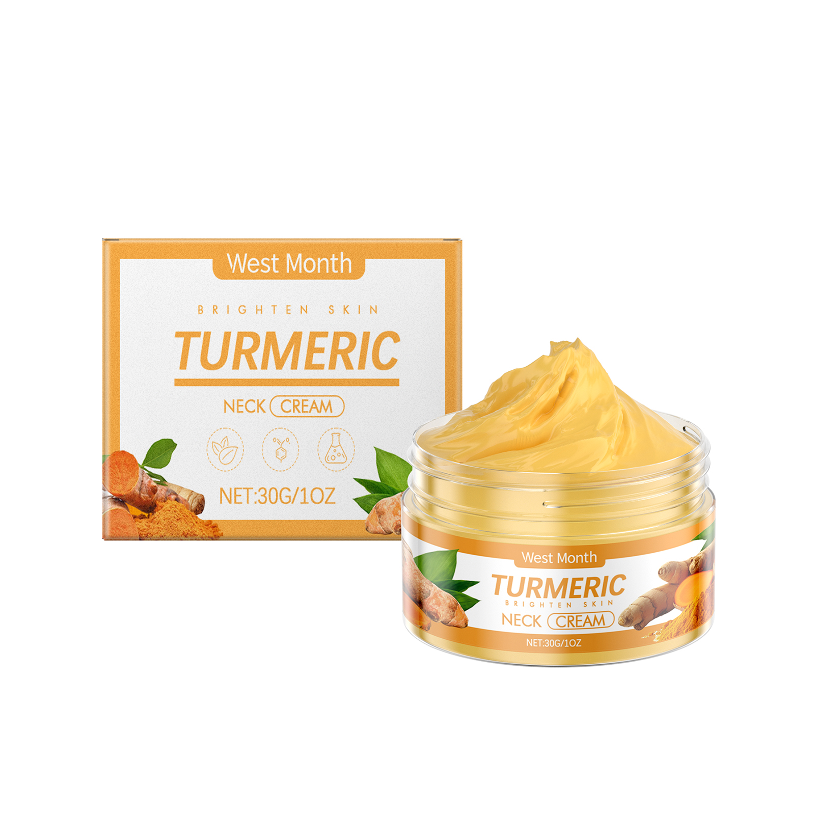 West&Month Turmeric Lift Neck Cream, Tightens Skin, Improves Dull, Fine Lines And Brightens Skin Contour 30G - Shop at LoveMi
