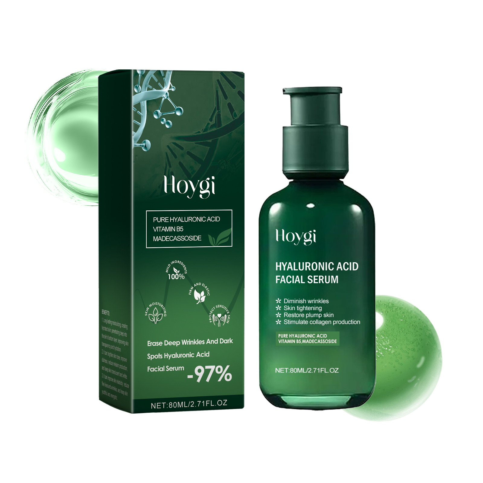 Hoygi Facial Essence, Brightening, Moisturizing, Light Line, Moisturizing, Anti Wrinkle, Delicate Pores Skin Care Essence 80Ml - Shop at LoveMi
