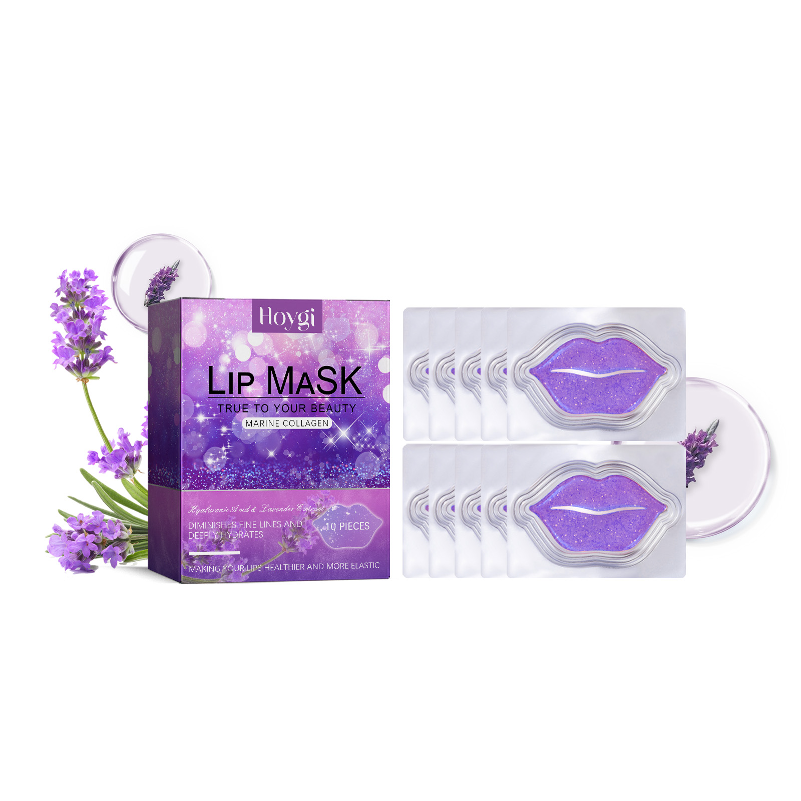 Hoygi Marine Collagen Lip Mask, Fade Lip Lines Peeling Prevent Weather Shack Its Moisturizing Smooth Full Lip Care 10Pieces - Shop at LoveMi