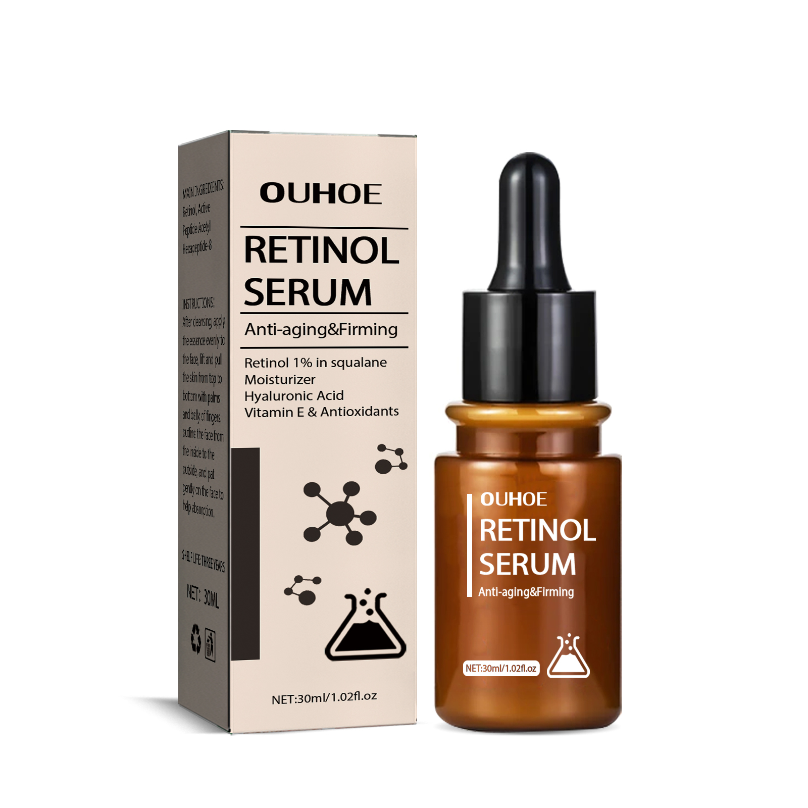 OUHOE Retinol Facial Essence Hydrating, Tender And Subtle Facial Fine Lines Mild Skin Care And Moisturizing Essence 30Ml - Shop at LoveMi