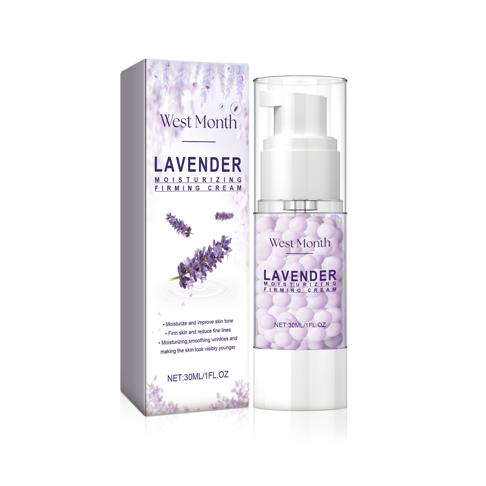West&Month Lavender Moisturizing Firming Cream, Facial Repair Hydrating And Moisturizing Fine Line Reducing Essence Cream 30Ml - Shop at LoveMi